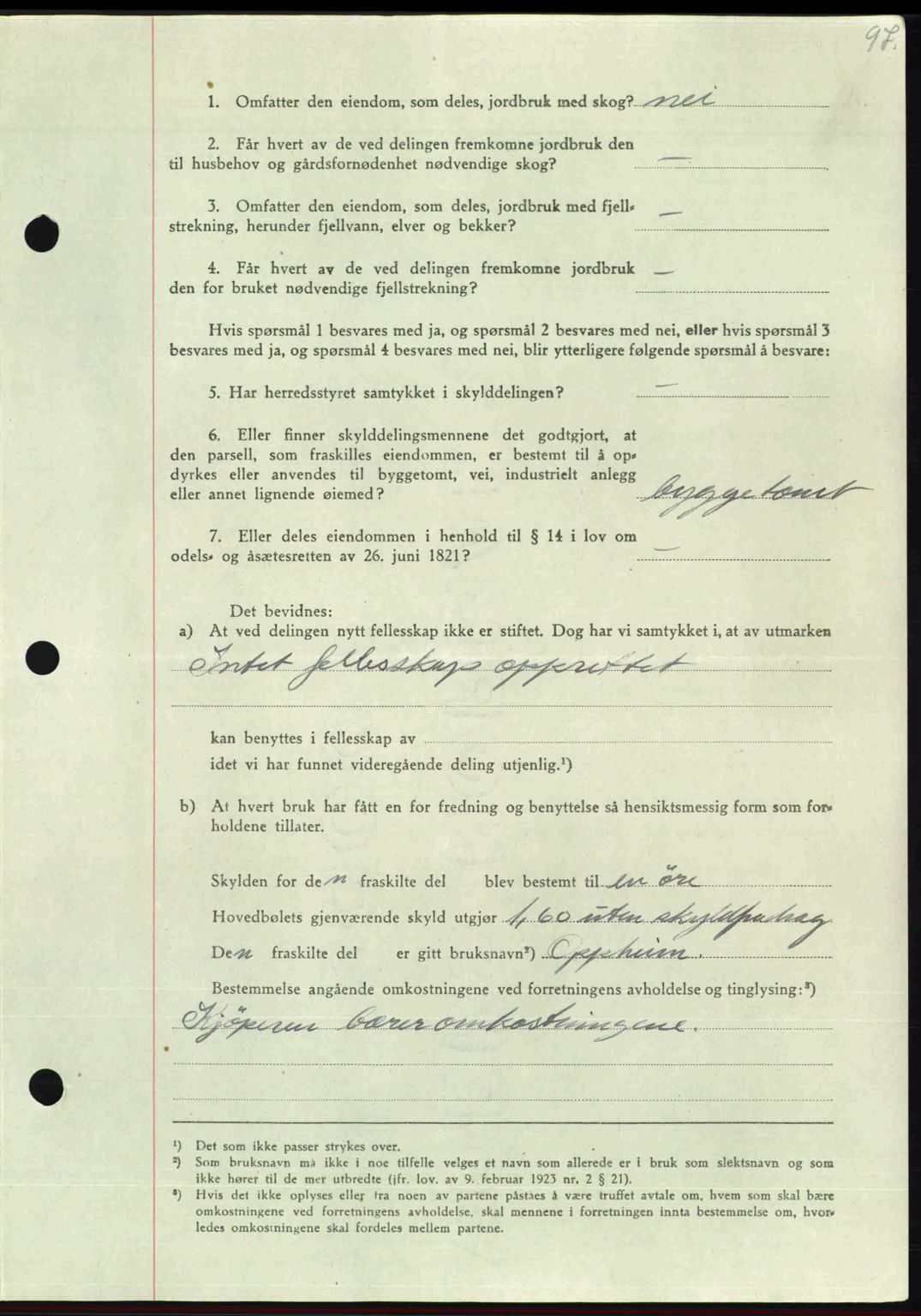 Nordmøre sorenskriveri, AV/SAT-A-4132/1/2/2Ca: Mortgage book no. A104, 1947-1947, Diary no: : 354/1947