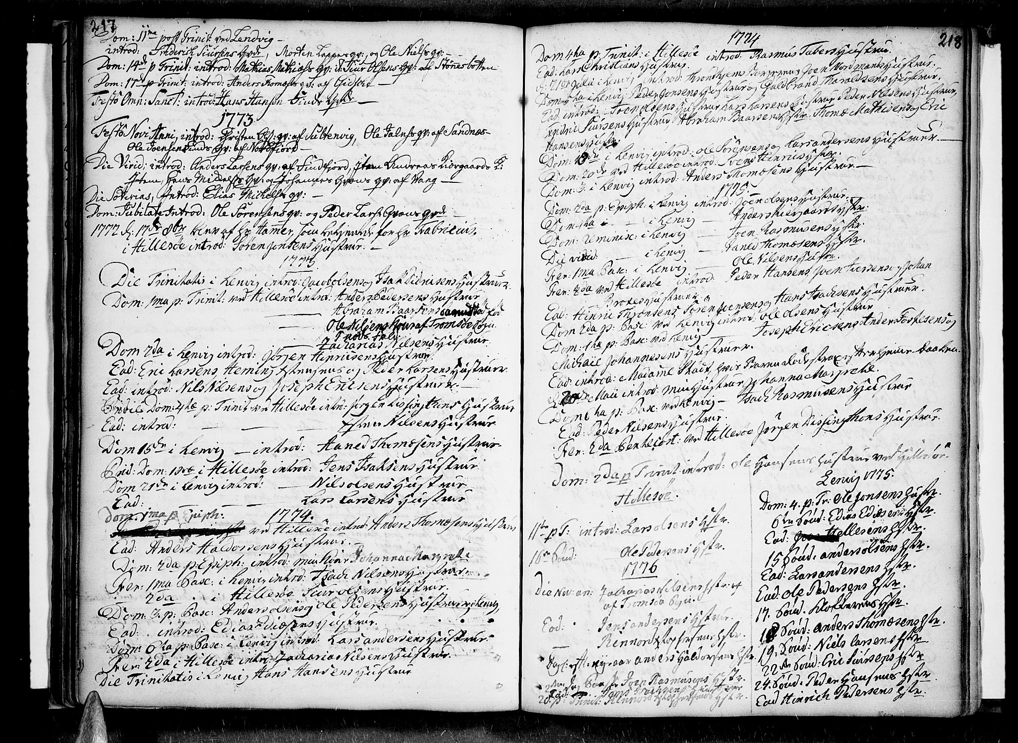 Lenvik sokneprestembete, AV/SATØ-S-1310/H/Ha/Haa/L0001kirke: Parish register (official) no. 1, 1753-1783, p. 217-218
