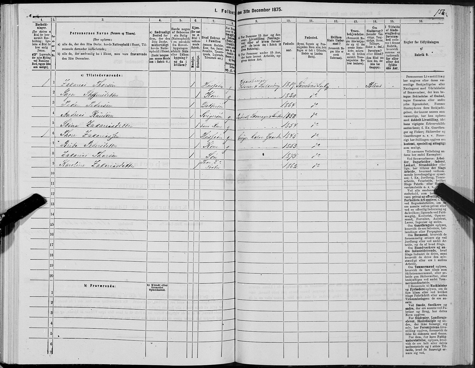 SAT, 1875 census for 1523P Sunnylven, 1875, p. 1156