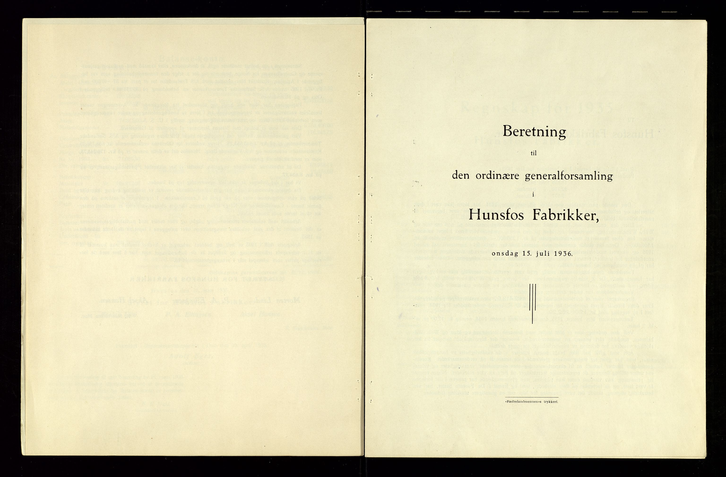 Hunsfos fabrikker, SAK/D/1440/01/L0001/0003: Vedtekter, anmeldelser og årsberetninger / Årsberetninger og regnskap, 1918-1989, p. 73