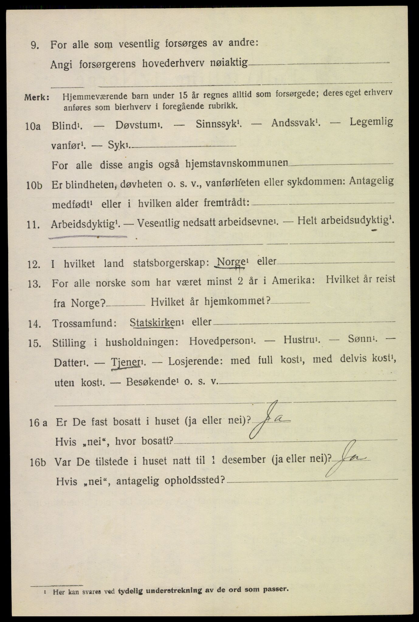 SAH, 1920 census for Lesja, 1920, p. 2795