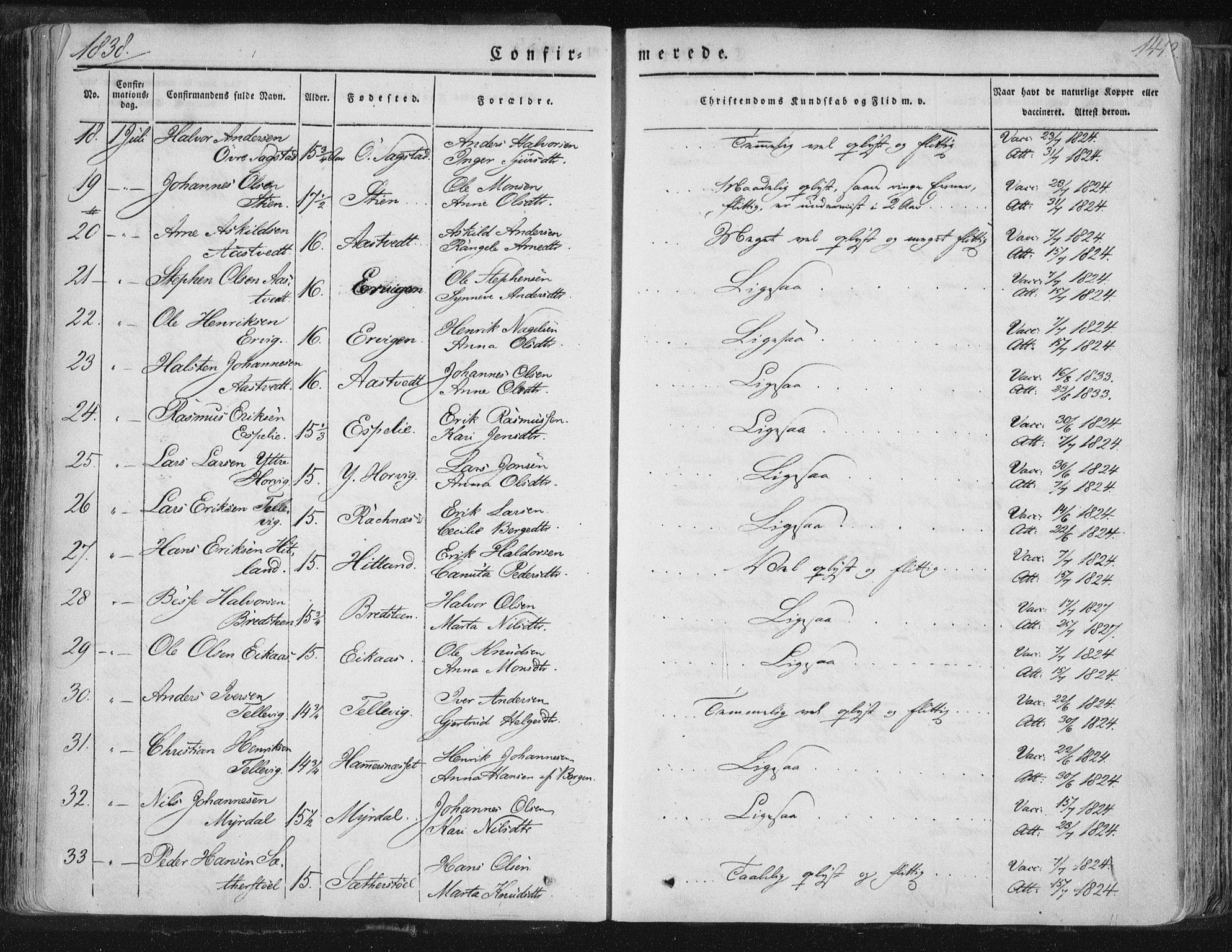 Hamre sokneprestembete, AV/SAB-A-75501/H/Ha/Haa/Haaa/L0012: Parish register (official) no. A 12, 1834-1845, p. 141