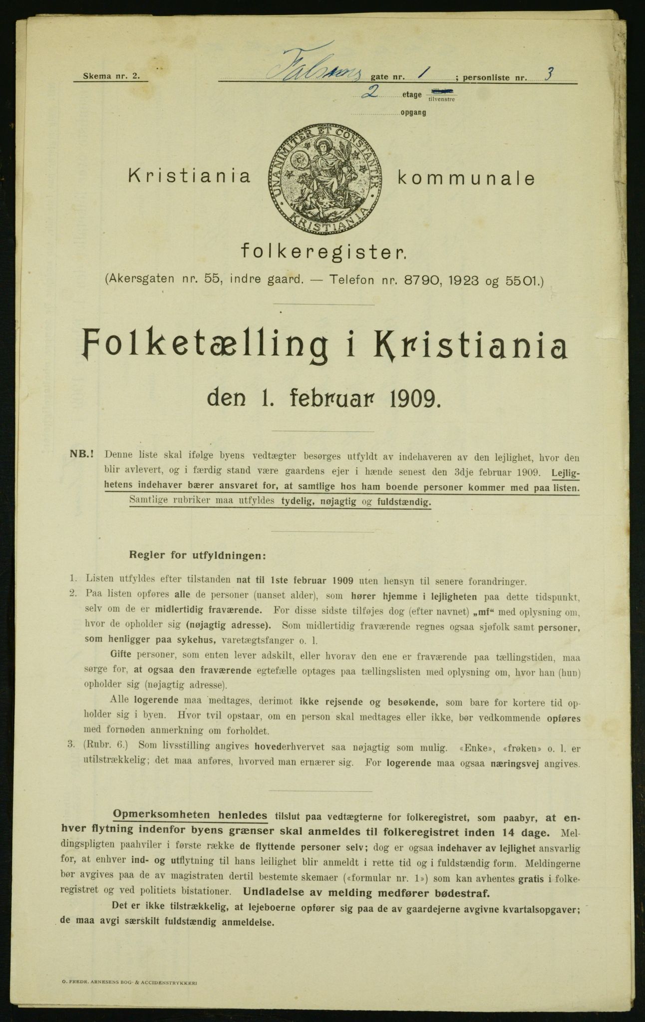 OBA, Municipal Census 1909 for Kristiania, 1909, p. 20974