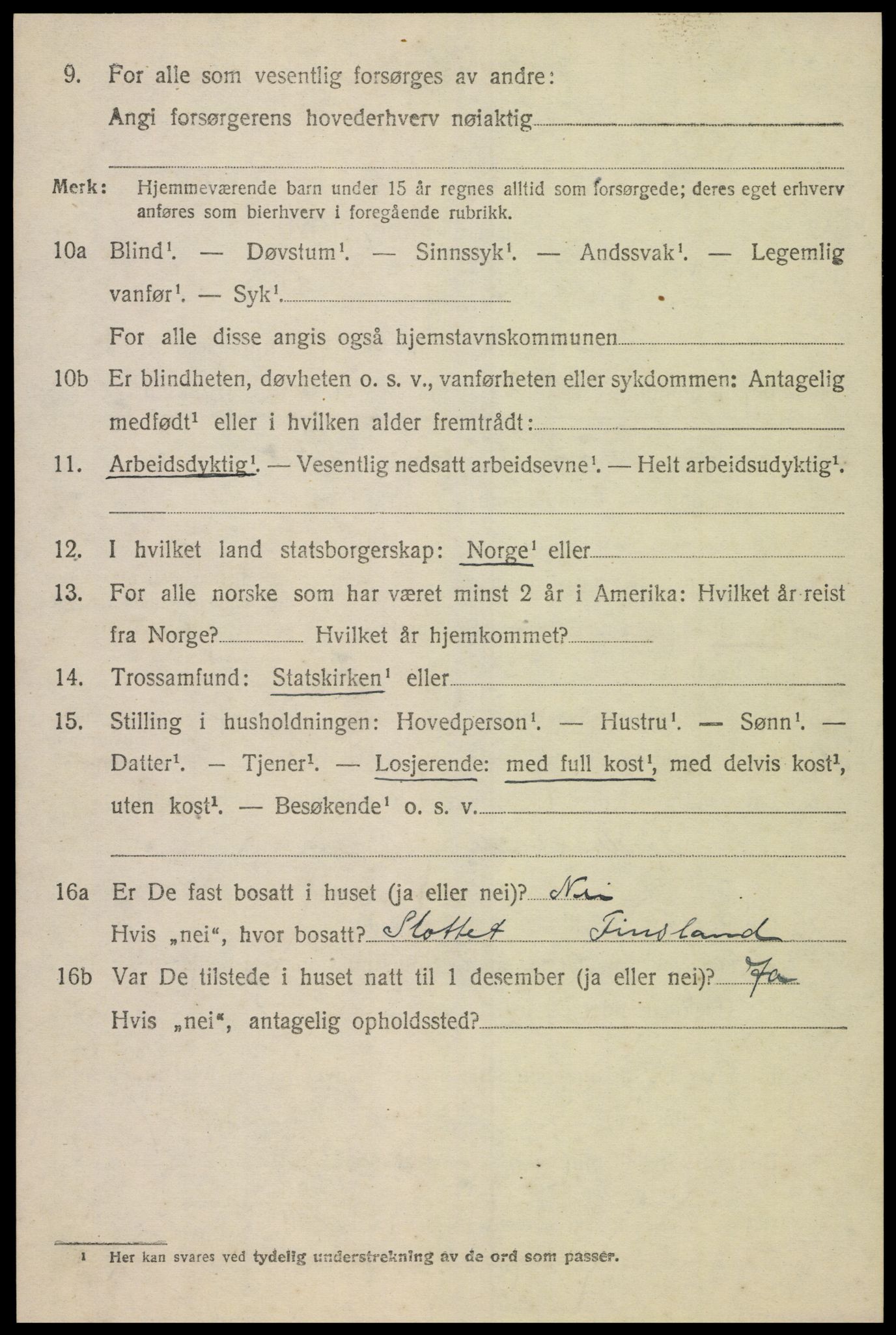 SAK, 1920 census for Finsland, 1920, p. 1801