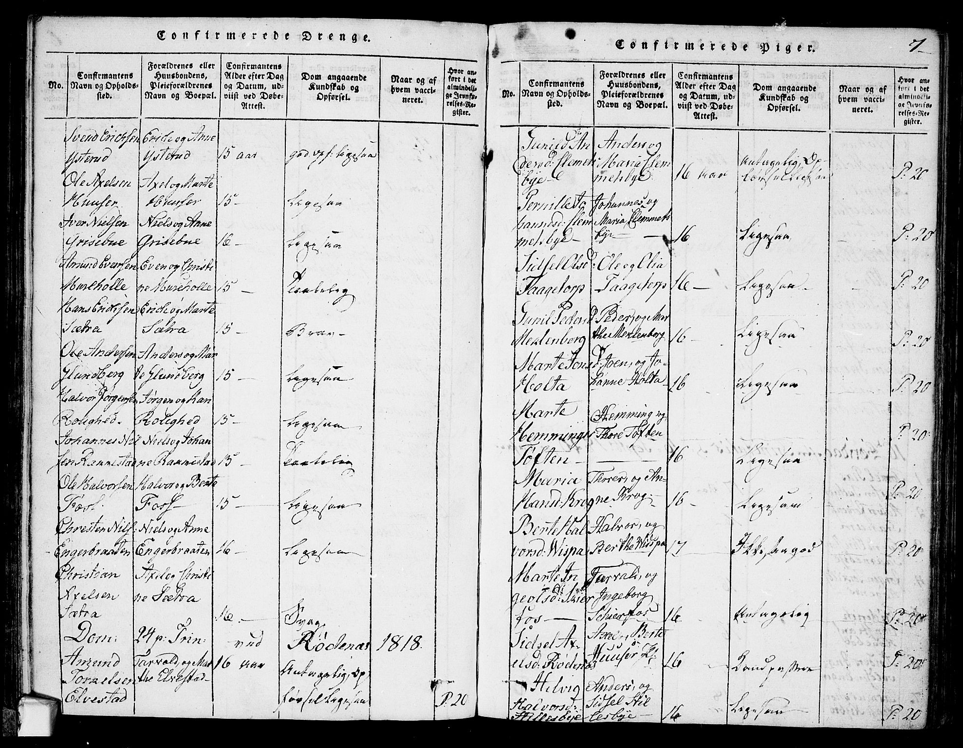 Rødenes prestekontor Kirkebøker, AV/SAO-A-2005/F/Fa/L0004: Parish register (official) no. I 4, 1814-1838, p. 7