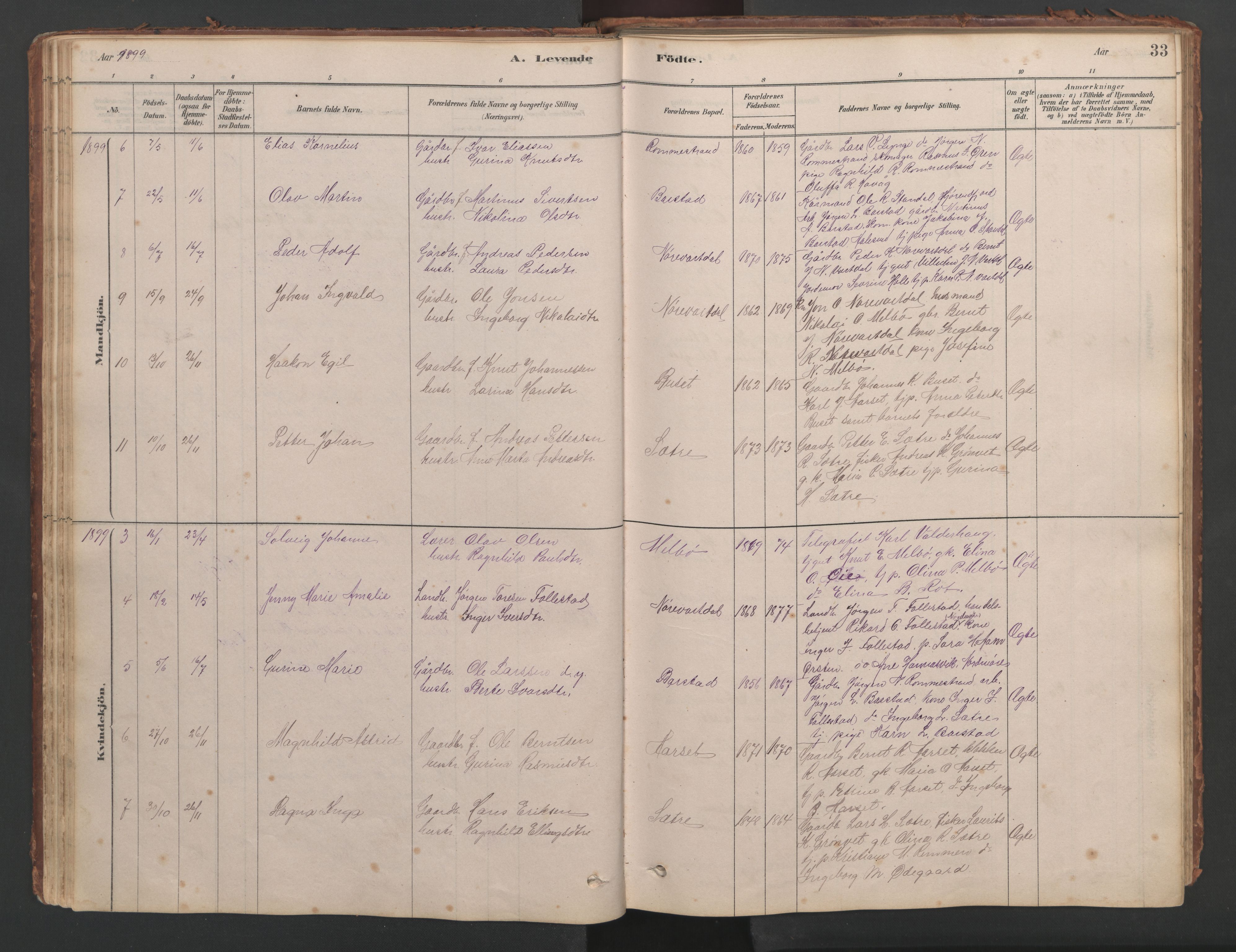 Ministerialprotokoller, klokkerbøker og fødselsregistre - Møre og Romsdal, SAT/A-1454/514/L0201: Parish register (copy) no. 514C01, 1878-1919, p. 33