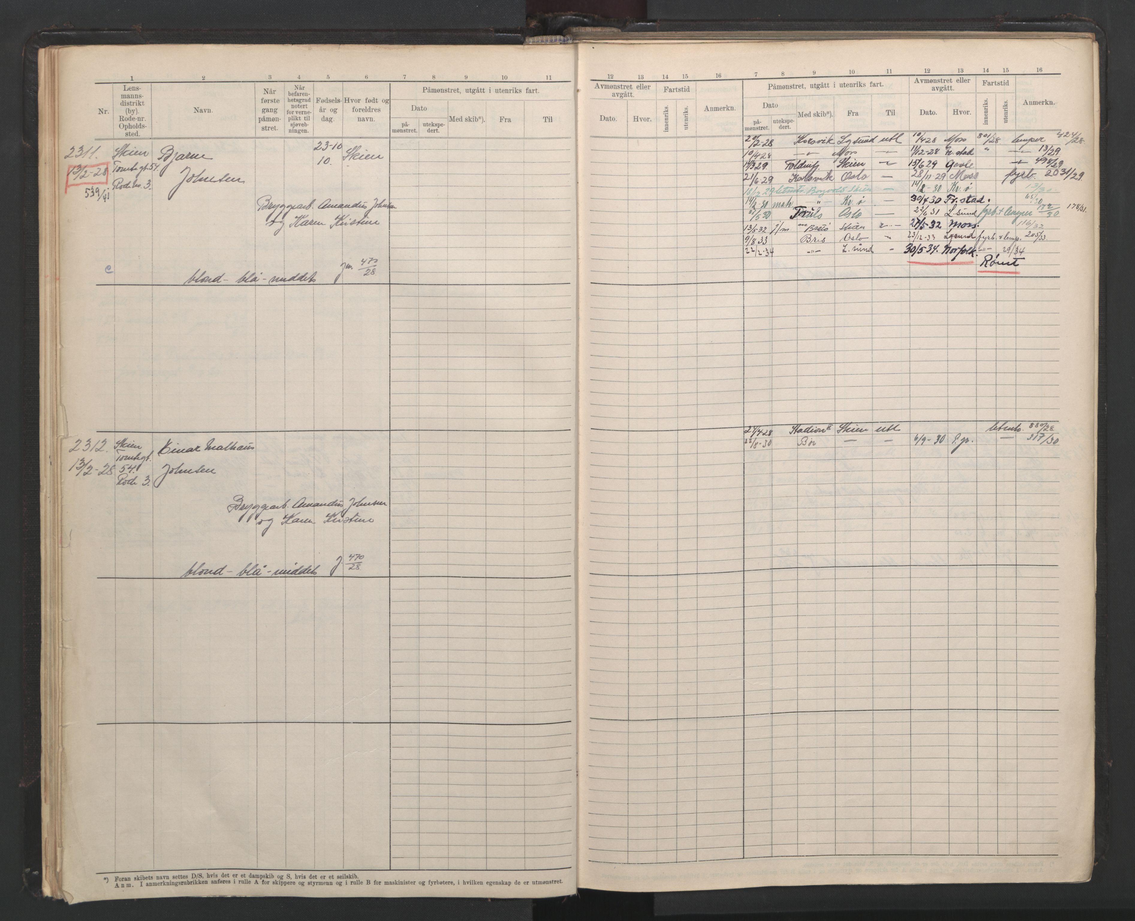 Skien innrulleringskontor, AV/SAKO-A-832/F/Fb/L0008: Hovedrulle, 1927-1948, p. 17