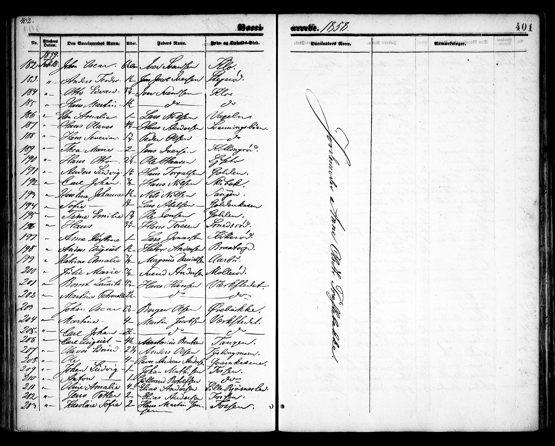 Idd prestekontor Kirkebøker, SAO/A-10911/F/Fc/L0004b: Parish register (official) no. III 4B, 1848-1860, p. 401