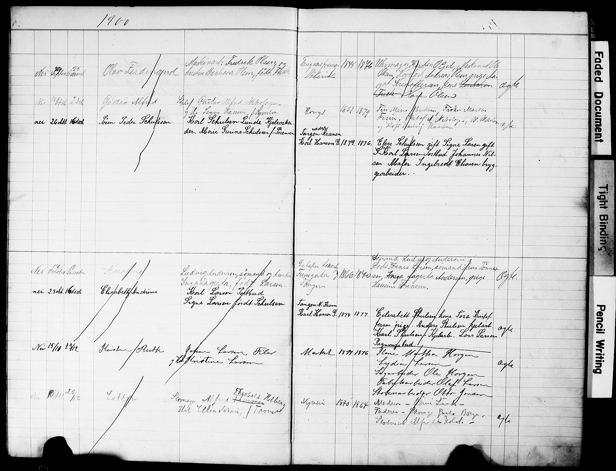 Strømsø kirkebøker, SAKO/A-246/Y/Yb/L0001: Parish register draft no. II 1, 1896-1904