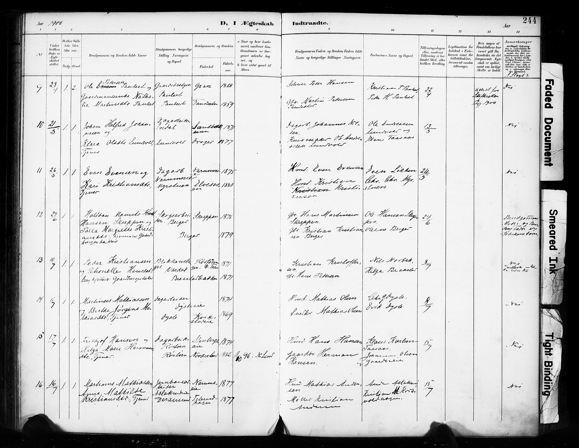 Vestre Toten prestekontor, AV/SAH-PREST-108/H/Ha/Haa/L0011: Parish register (official) no. 11, 1895-1906, p. 244