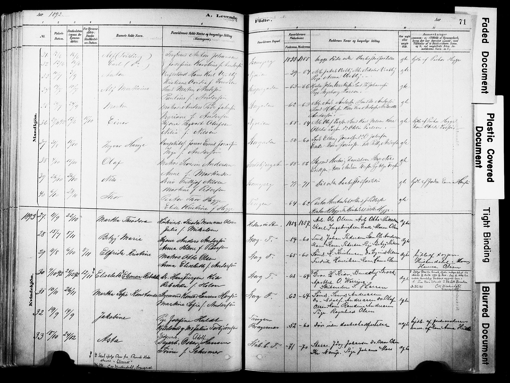 Strømsø kirkebøker, AV/SAKO-A-246/F/Fb/L0006: Parish register (official) no. II 6, 1879-1910, p. 71