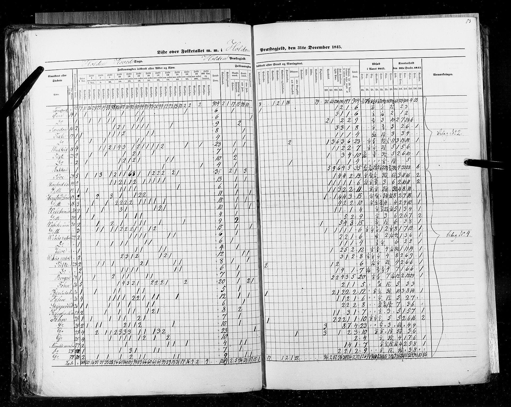 RA, Census 1845, vol. 5: Bratsberg amt og Nedenes og Råbyggelaget amt, 1845, p. 83