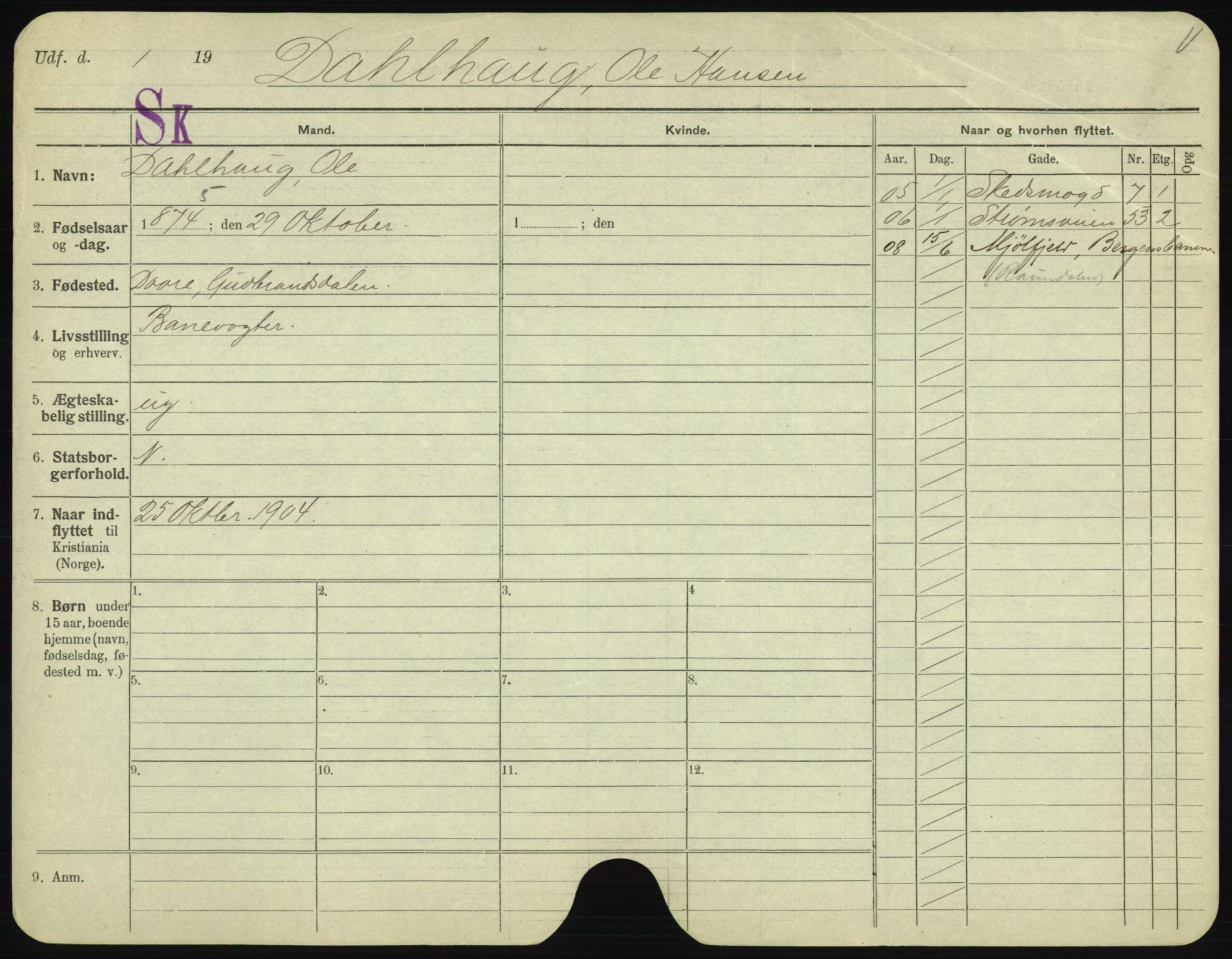 Oslo folkeregister, Registerkort, AV/SAO-A-11715/F/Fa/Fac/L0002: Menn, 1906-1914, p. 571a