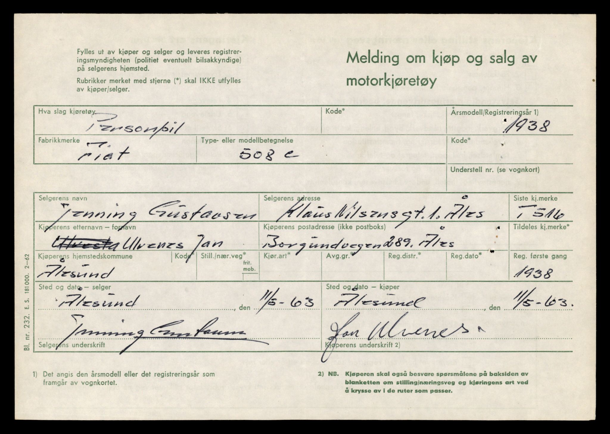 Møre og Romsdal vegkontor - Ålesund trafikkstasjon, AV/SAT-A-4099/F/Fe/L0005: Registreringskort for kjøretøy T 443 - T 546, 1927-1998, p. 939