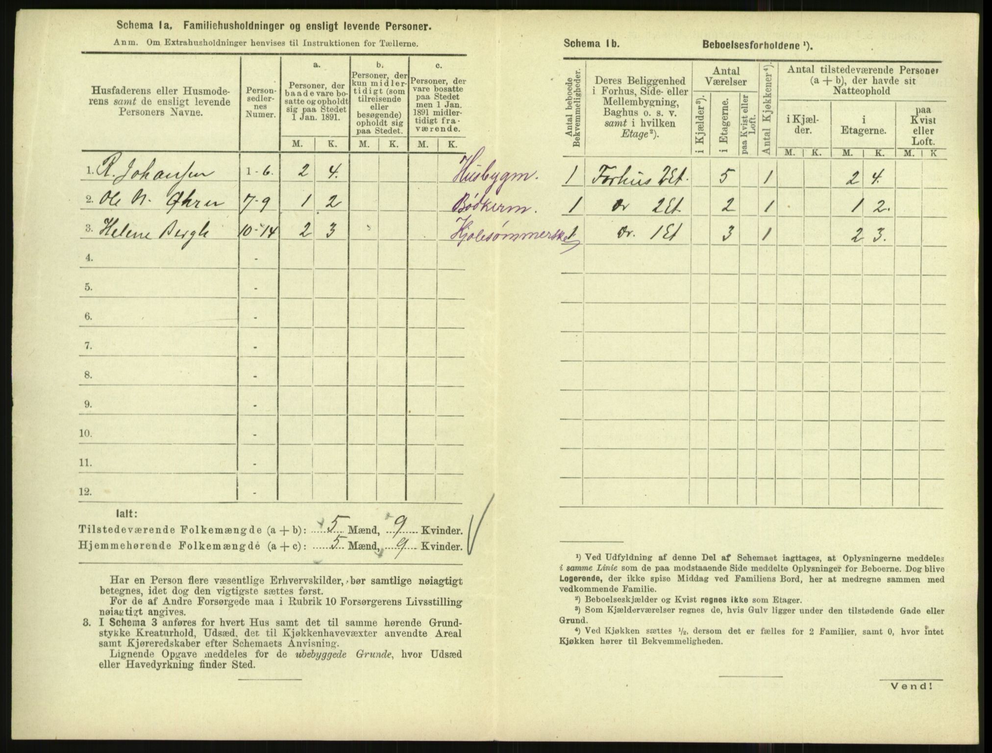 RA, 1891 census for 1001 Kristiansand, 1891, p. 2309