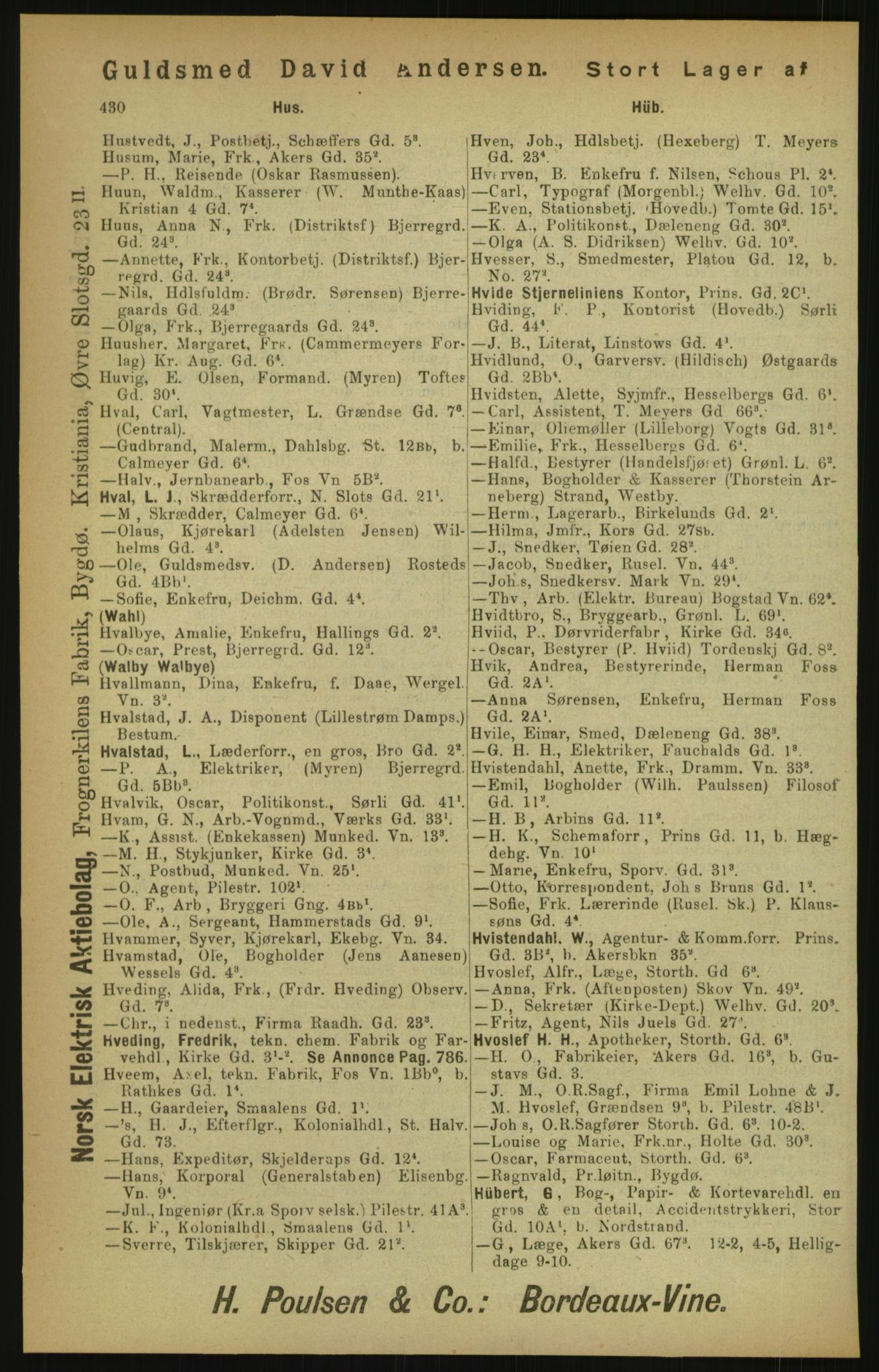 Kristiania/Oslo adressebok, PUBL/-, 1900, p. 430