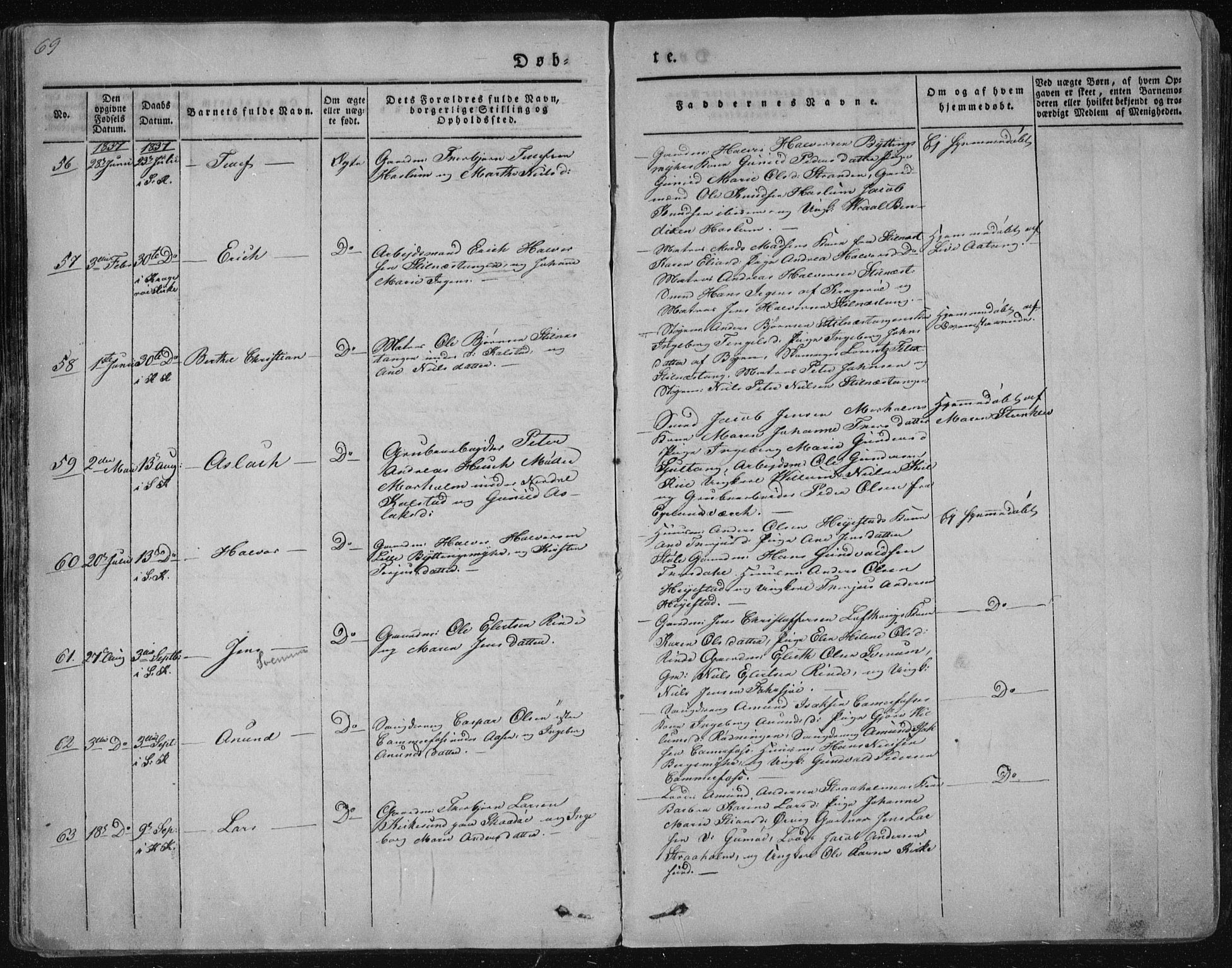 Sannidal kirkebøker, AV/SAKO-A-296/F/Fa/L0006: Parish register (official) no. 6, 1831-1847, p. 69