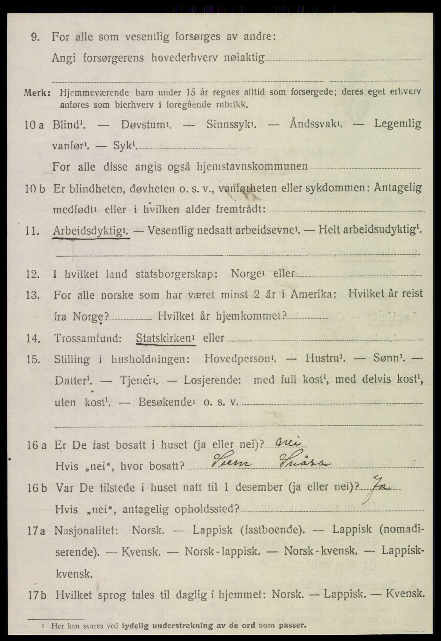 SAT, 1920 census for Snåsa, 1920, p. 3165