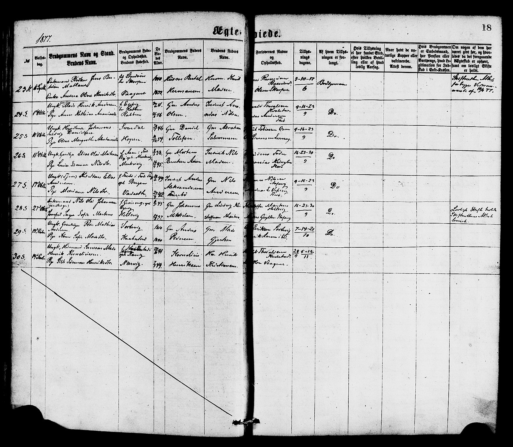 Kinn sokneprestembete, AV/SAB-A-80801/H/Haa/Haaa/L0013: Parish register (official) no. A 13, 1870-1885, p. 18