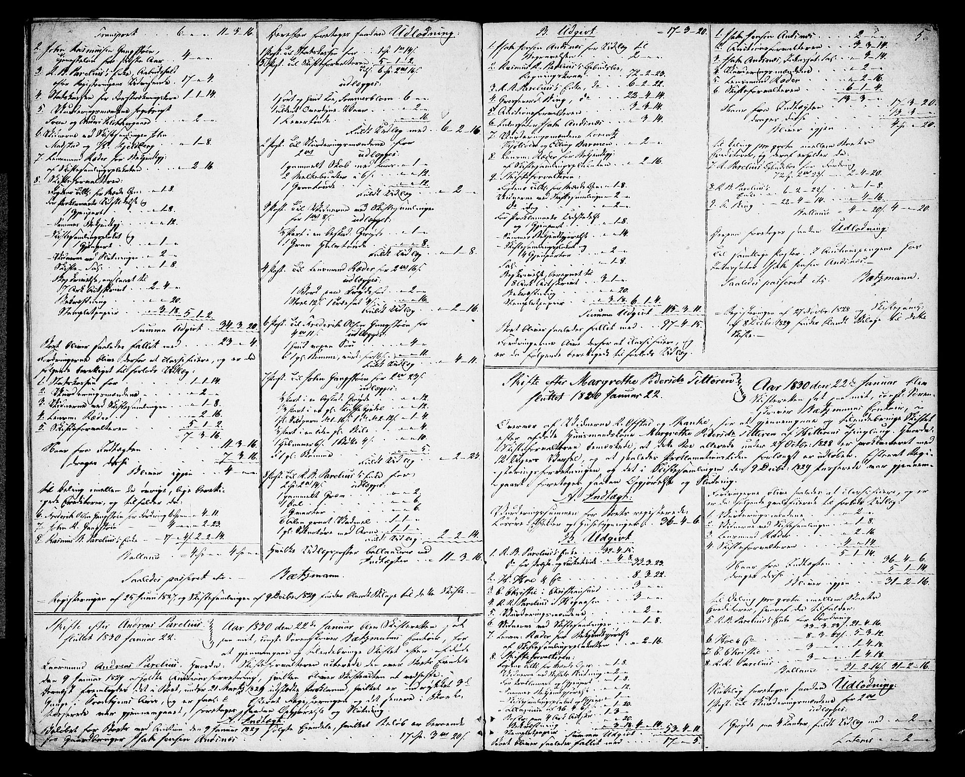 Fosen sorenskriveri, AV/SAT-A-1107/1/3/3A/L0019: Skifteprotokoll nr. 13, 1829-1830, p. 4b-5a