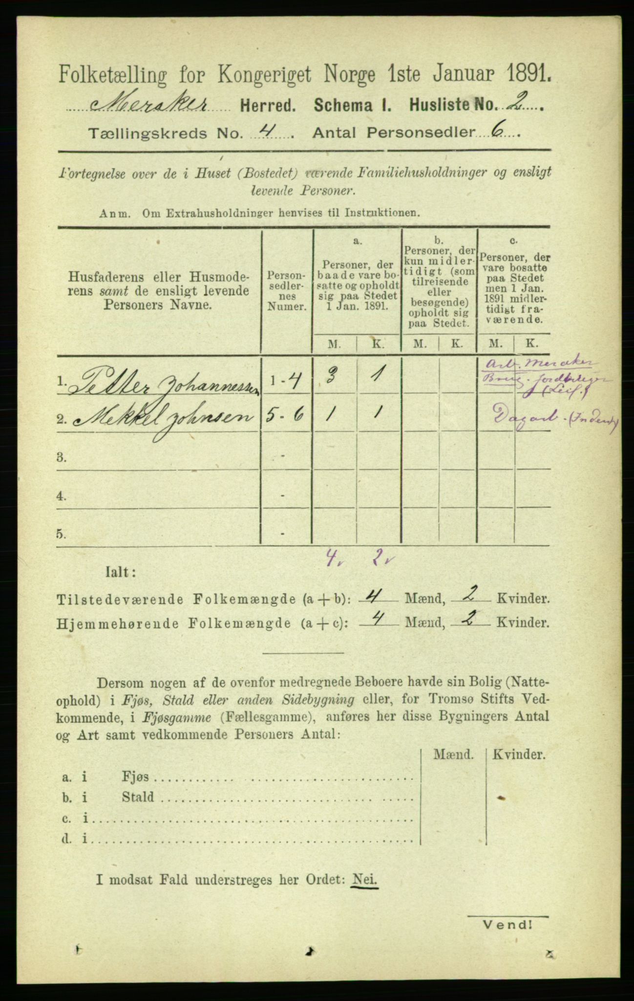 RA, 1891 census for 1711 Meråker, 1891, p. 1567