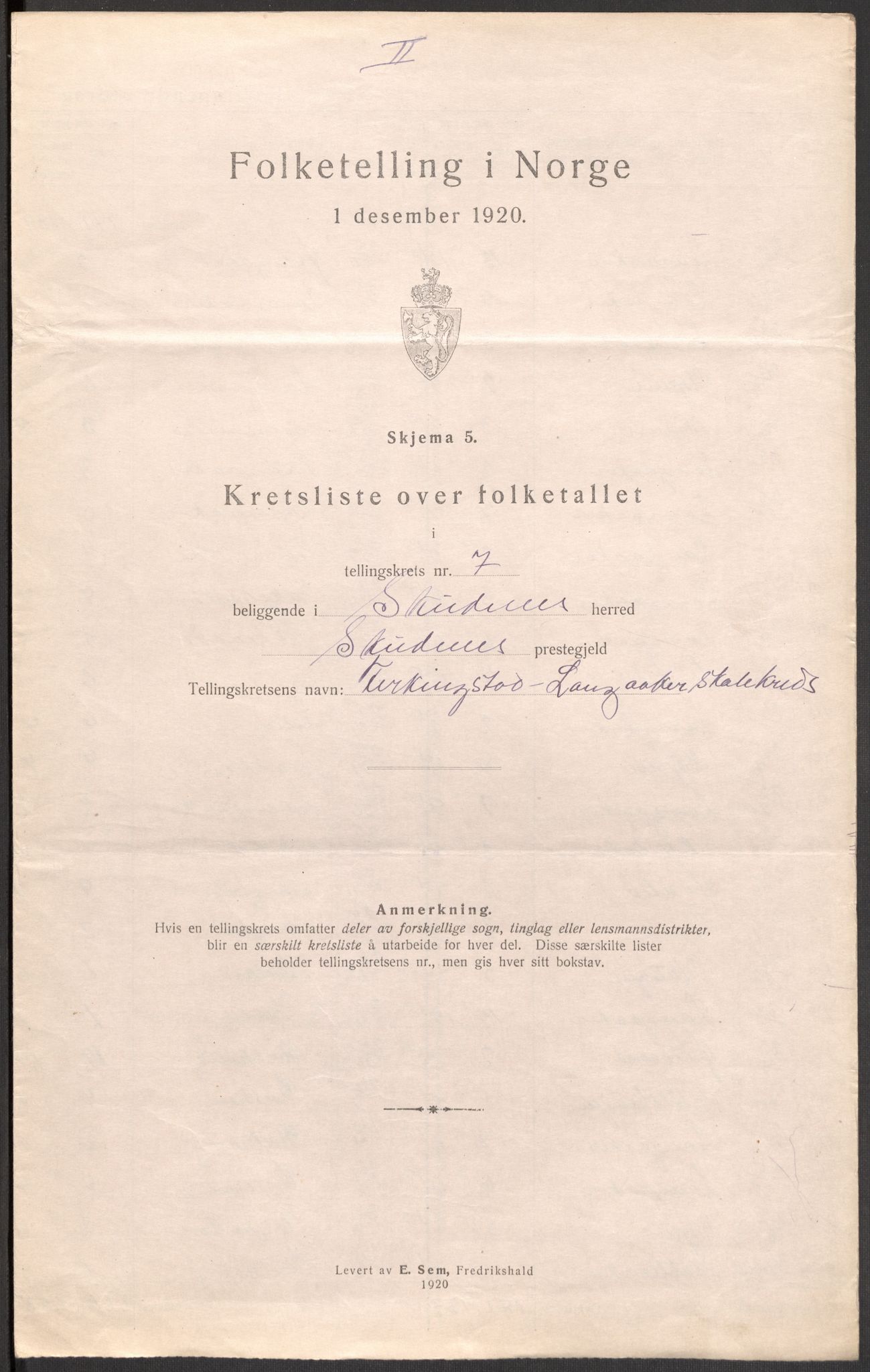 SAST, 1920 census for Skudenes, 1920, p. 33