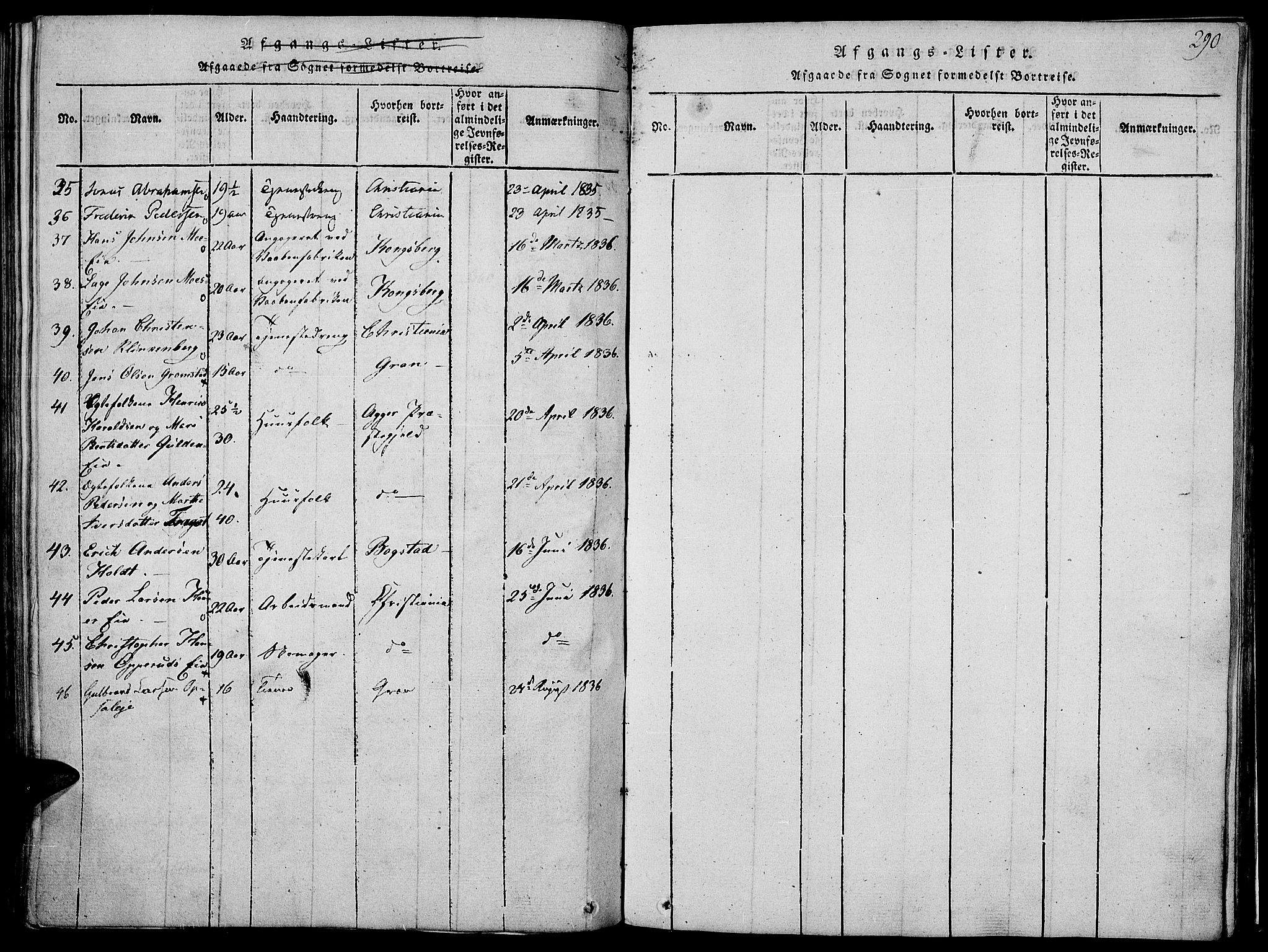 Jevnaker prestekontor, SAH/PREST-116/H/Ha/Haa/L0005: Parish register (official) no. 5, 1815-1837, p. 290