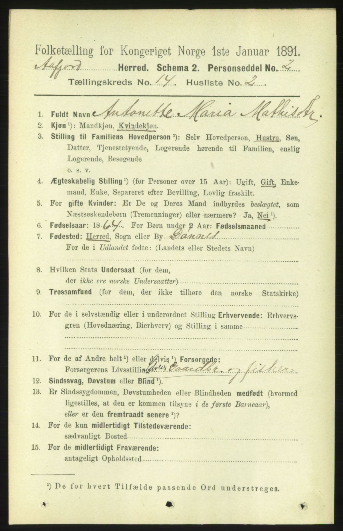 RA, 1891 census for 1630 Åfjord, 1891, p. 4622