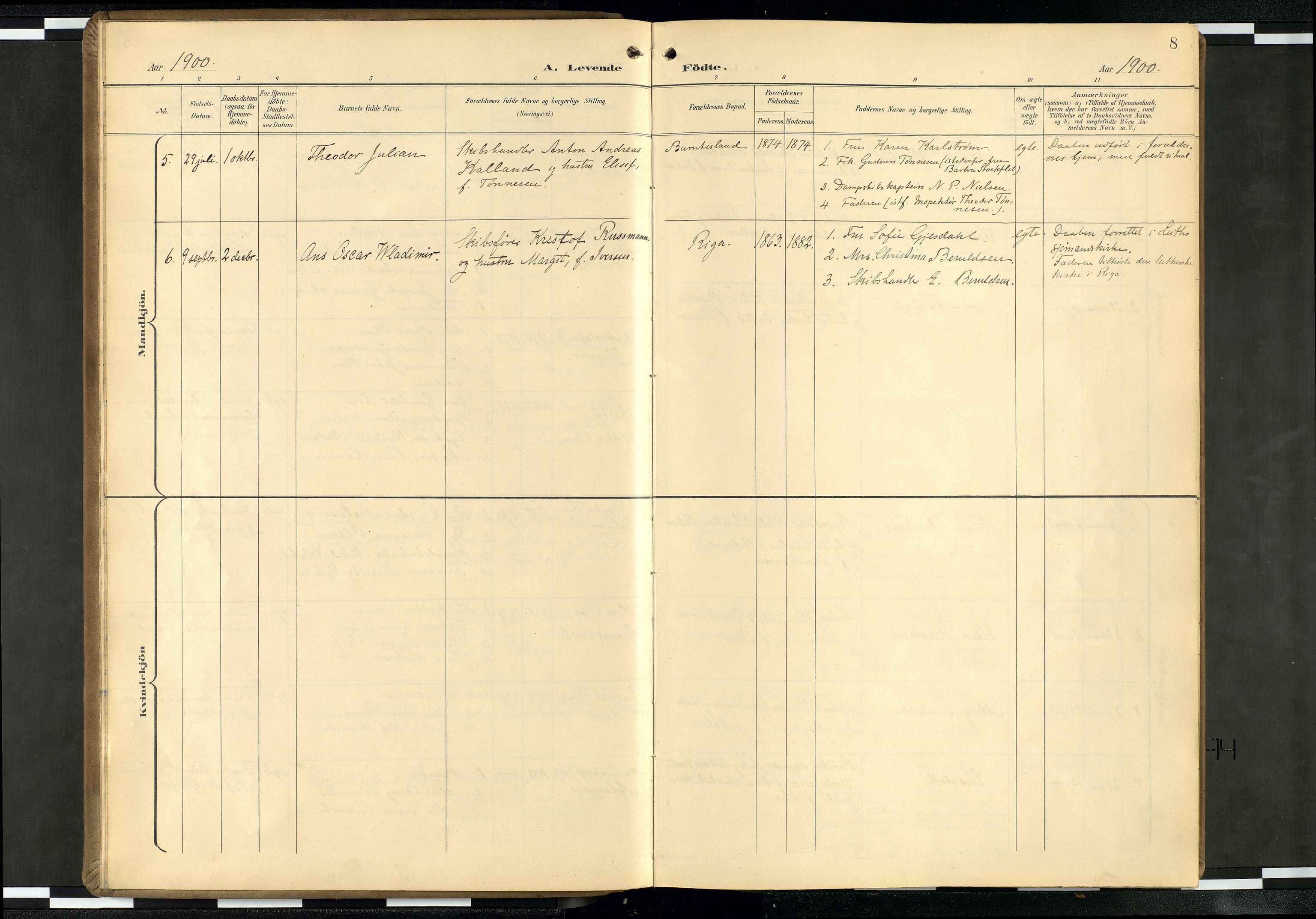 Den norske sjømannsmisjon i utlandet/Skotske havner (Leith, Glasgow), SAB/SAB/PA-0100/H/Ha/Haa/L0004: Parish register (official) no. A 4, 1899-1949, p. 7b-8a
