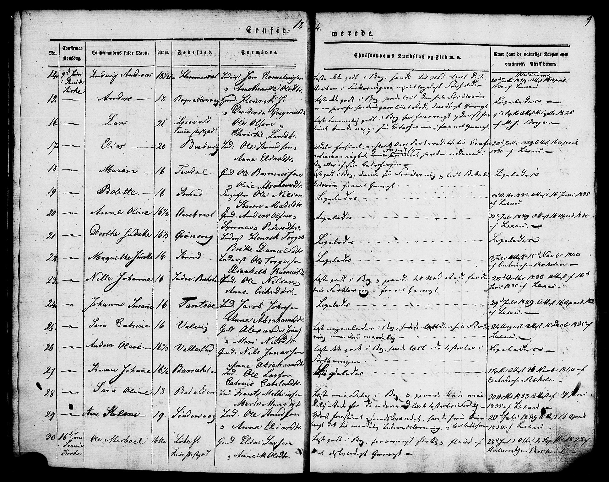 Kinn sokneprestembete, SAB/A-80801/H/Haa/Haaa/L0007: Parish register (official) no. A 7, 1841-1858, p. 9
