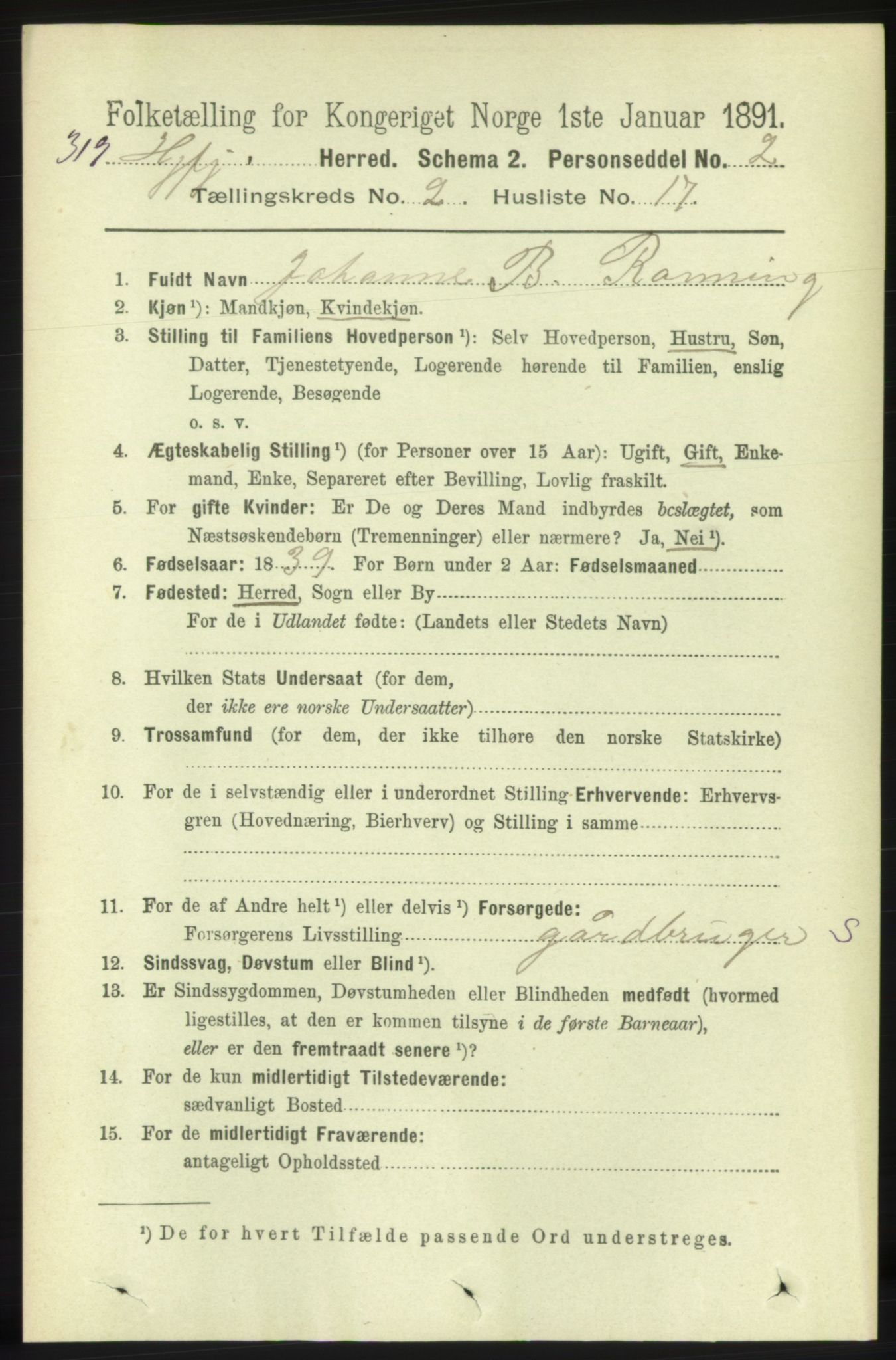 RA, 1891 census for 1522 Hjørundfjord, 1891, p. 373