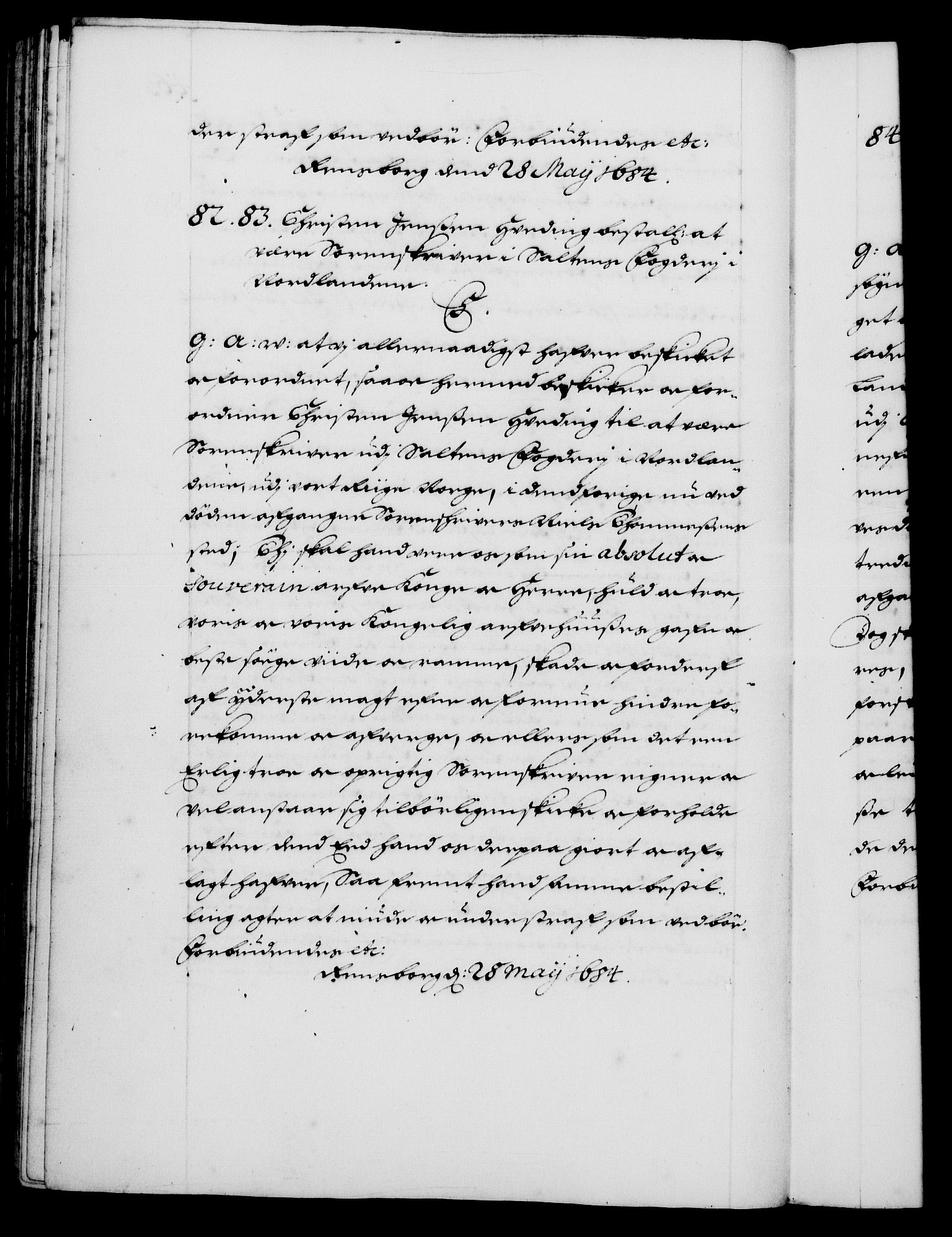Danske Kanselli 1572-1799, RA/EA-3023/F/Fc/Fca/Fcaa/L0013: Norske registre (mikrofilm), 1681-1684, p. 463b