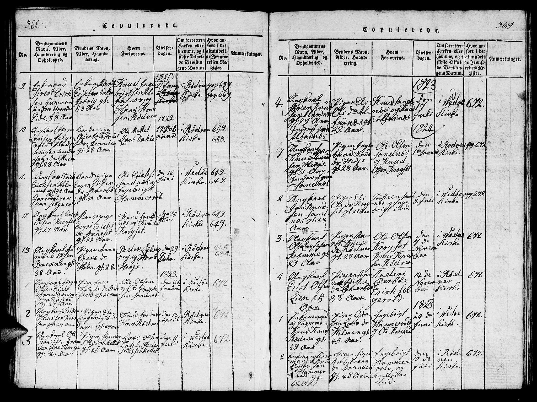 Ministerialprotokoller, klokkerbøker og fødselsregistre - Møre og Romsdal, AV/SAT-A-1454/548/L0613: Parish register (copy) no. 548C01, 1818-1846, p. 368-369