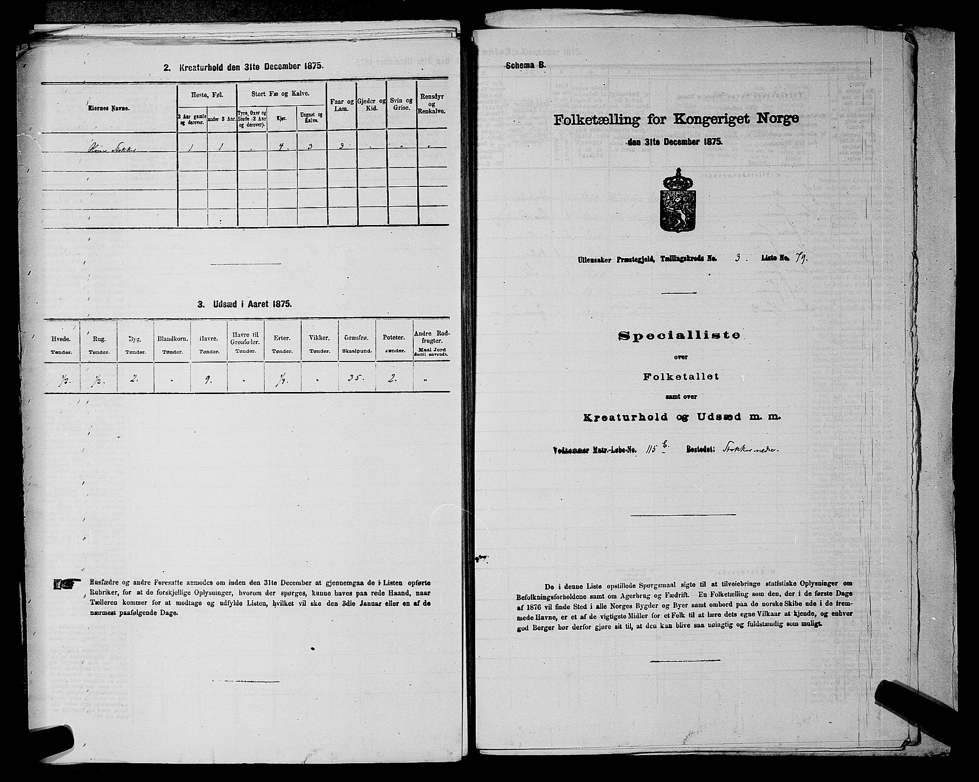 RA, 1875 census for 0235P Ullensaker, 1875, p. 473