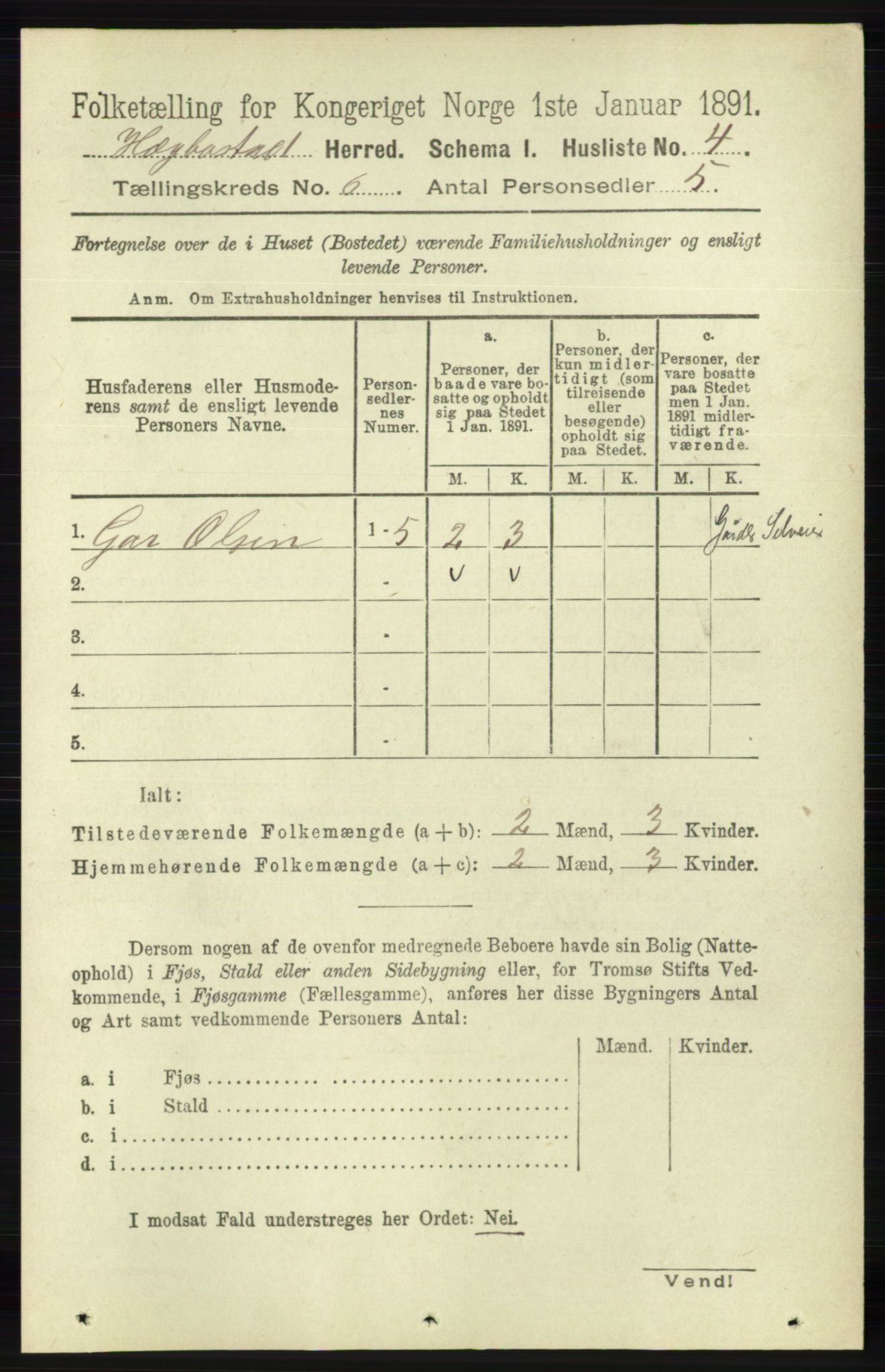 RA, 1891 census for 1034 Hægebostad, 1891, p. 1800