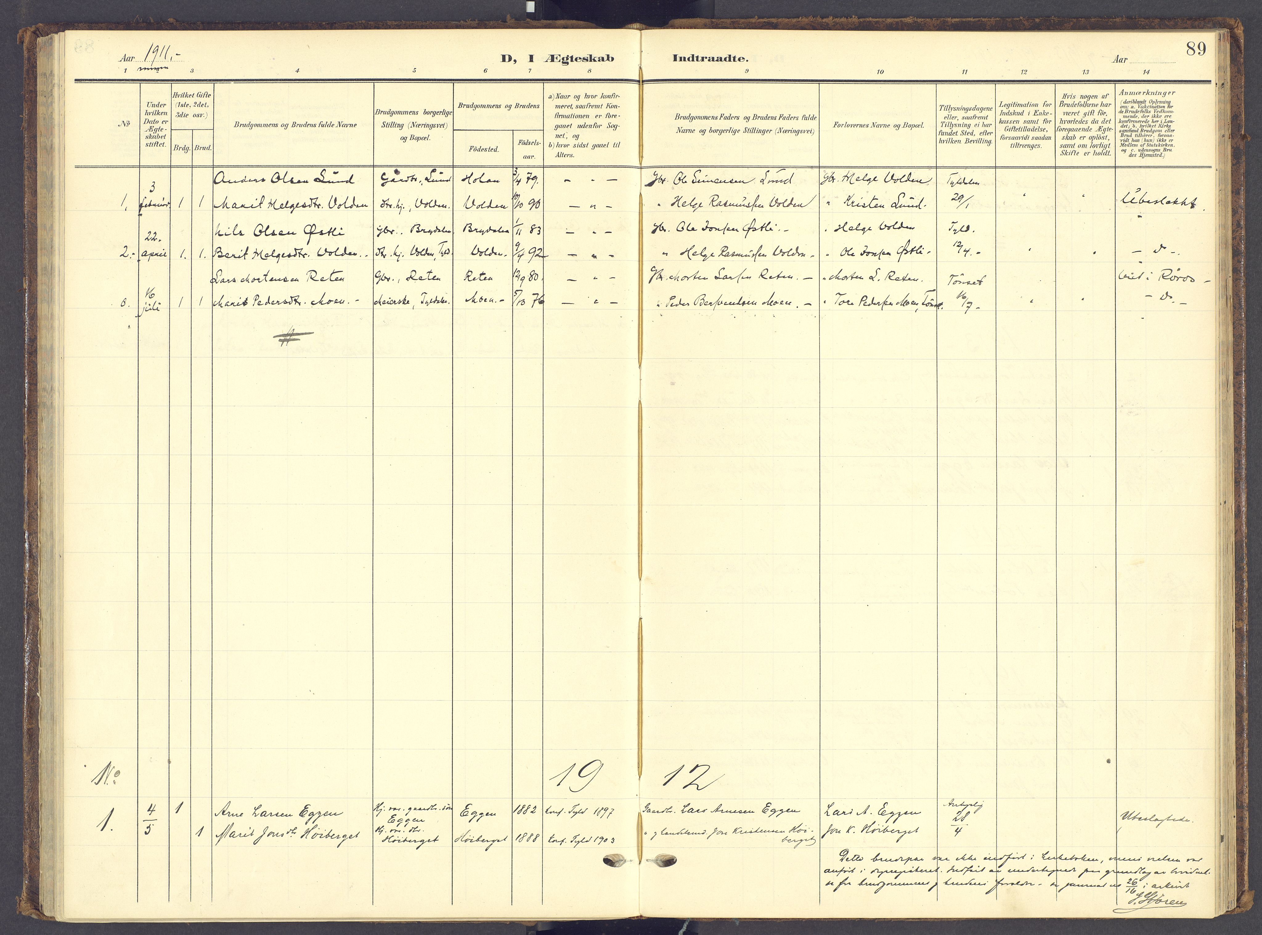 Tynset prestekontor, SAH/PREST-058/H/Ha/Haa/L0028: Parish register (official) no. 28, 1902-1929, p. 89