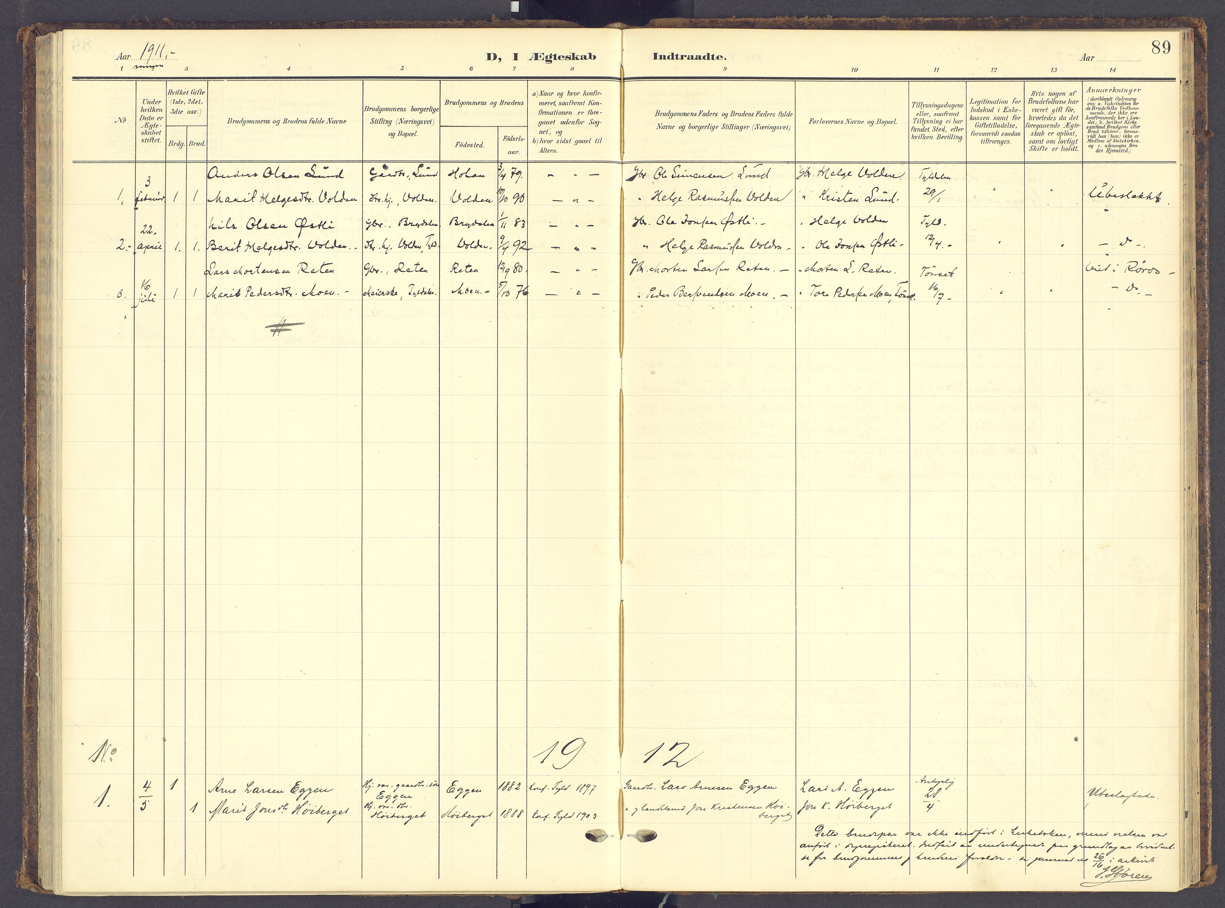 Tynset prestekontor, AV/SAH-PREST-058/H/Ha/Haa/L0028: Parish register (official) no. 28, 1902-1929, p. 89