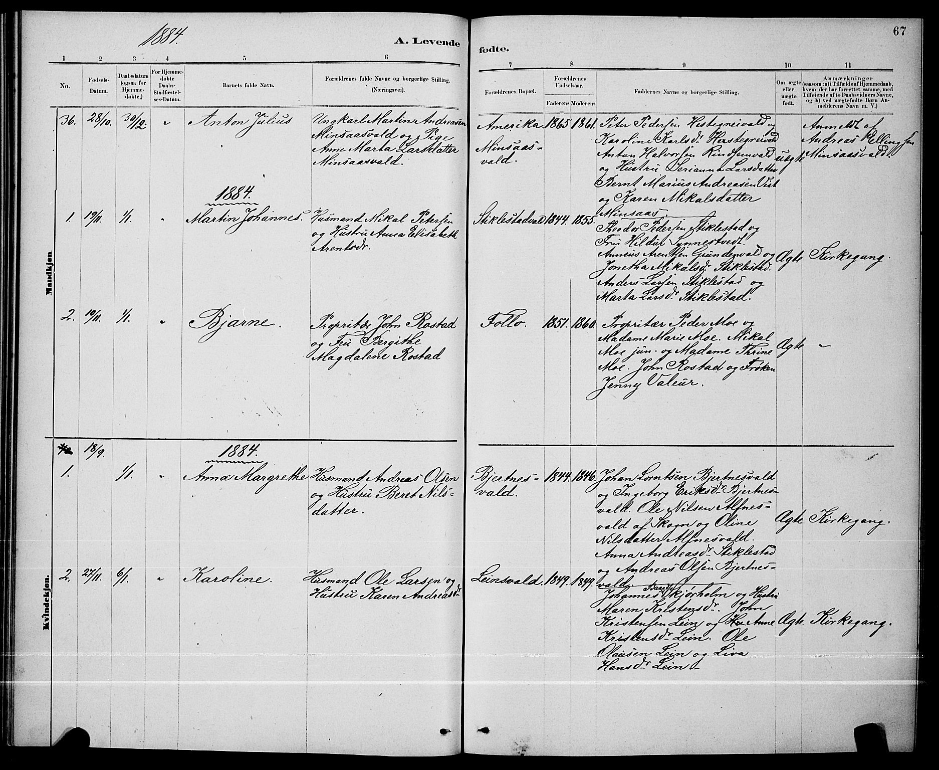 Ministerialprotokoller, klokkerbøker og fødselsregistre - Nord-Trøndelag, SAT/A-1458/723/L0256: Parish register (copy) no. 723C04, 1879-1890, p. 67
