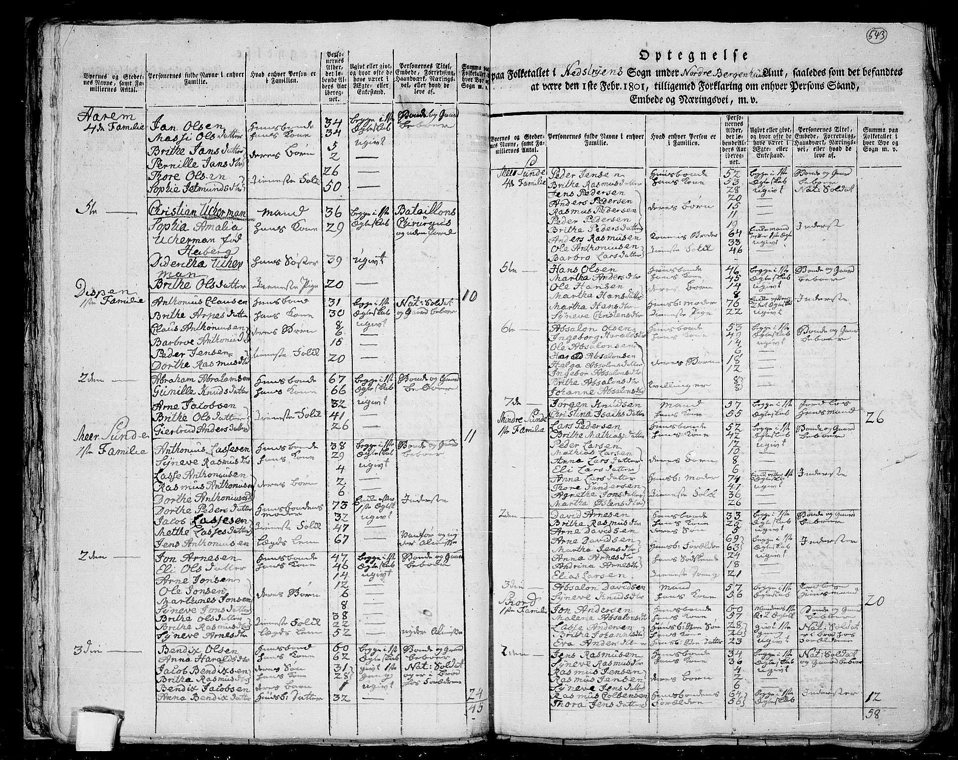 RA, 1801 census for 1447P Innvik, 1801, p. 542b-543a