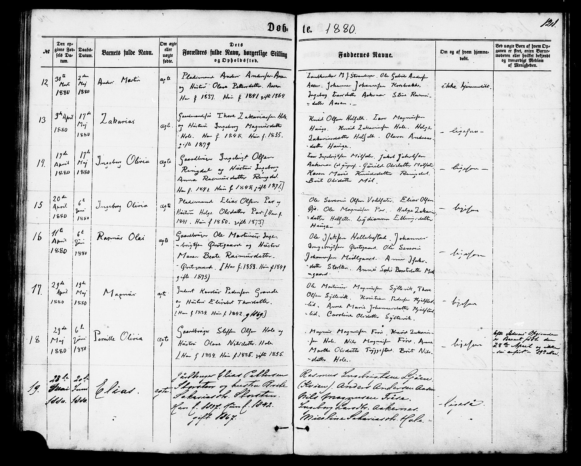 Ministerialprotokoller, klokkerbøker og fødselsregistre - Møre og Romsdal, AV/SAT-A-1454/517/L0226: Parish register (official) no. 517A06, 1862-1881, p. 121