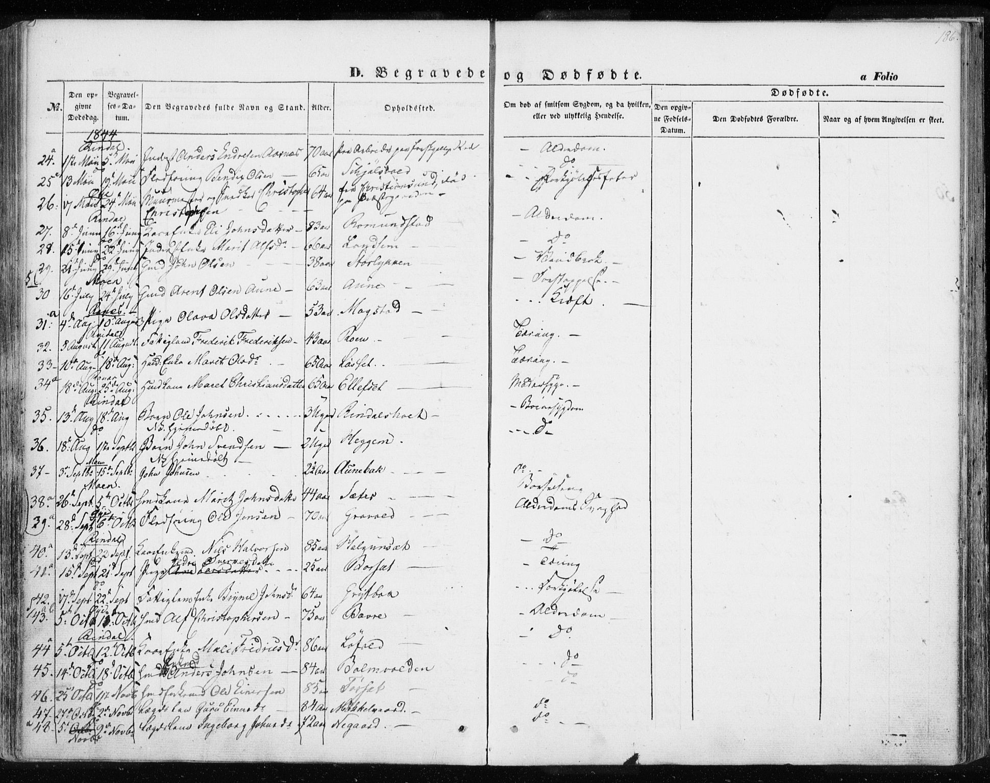 Ministerialprotokoller, klokkerbøker og fødselsregistre - Møre og Romsdal, AV/SAT-A-1454/595/L1043: Parish register (official) no. 595A05, 1843-1851, p. 186