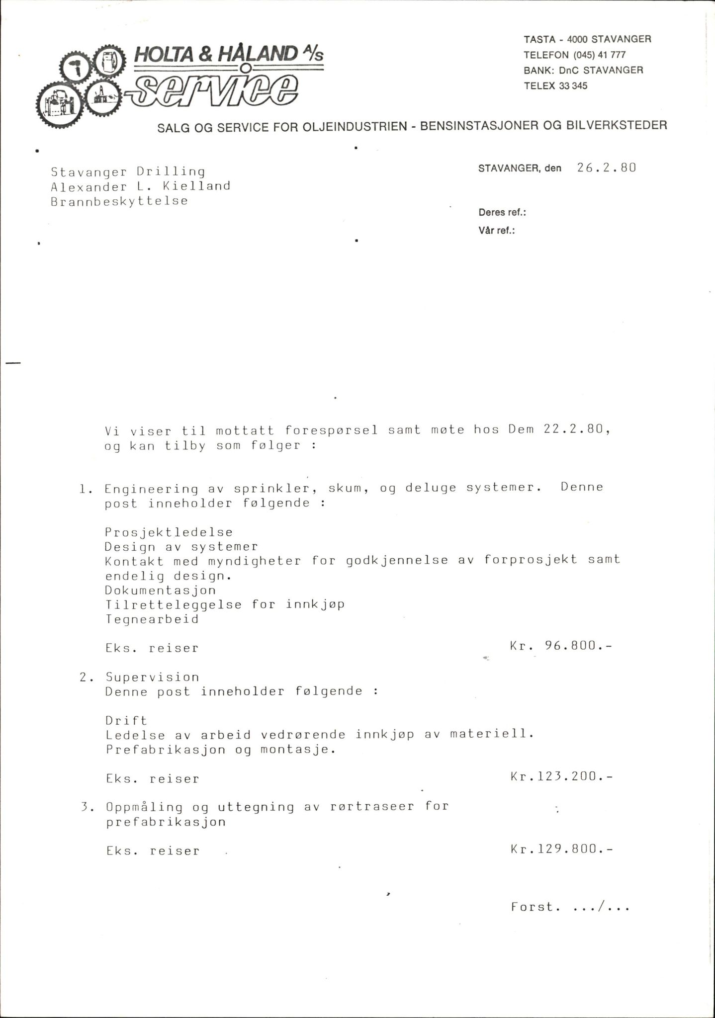 Pa 1503 - Stavanger Drilling AS, AV/SAST-A-101906/2/E/Eb/Eba/L0004: Sak og korrespondanse, 1976-1980