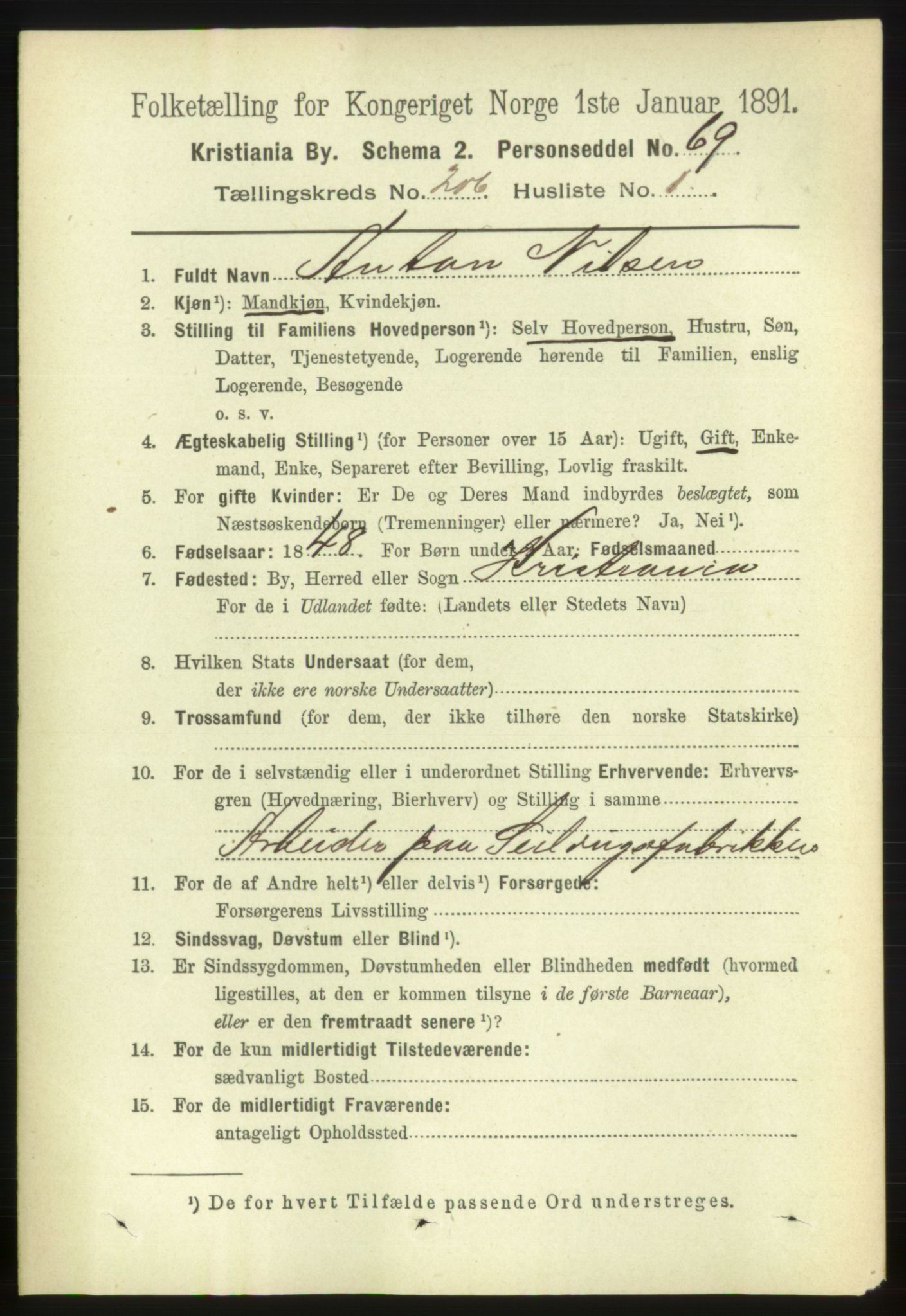 RA, 1891 census for 0301 Kristiania, 1891, p. 123907