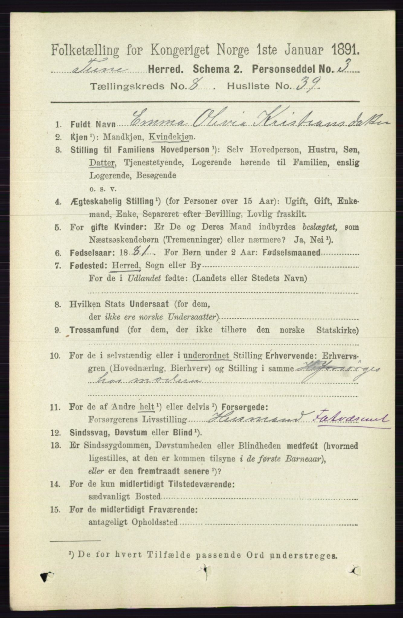 RA, 1891 census for 0130 Tune, 1891, p. 5970