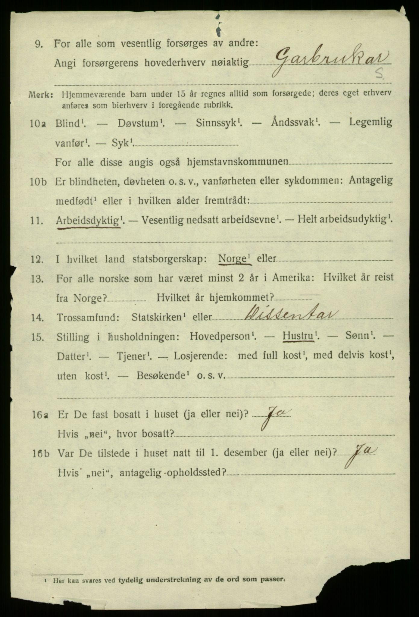 SAB, 1920 census for Manger, 1920, p. 10111