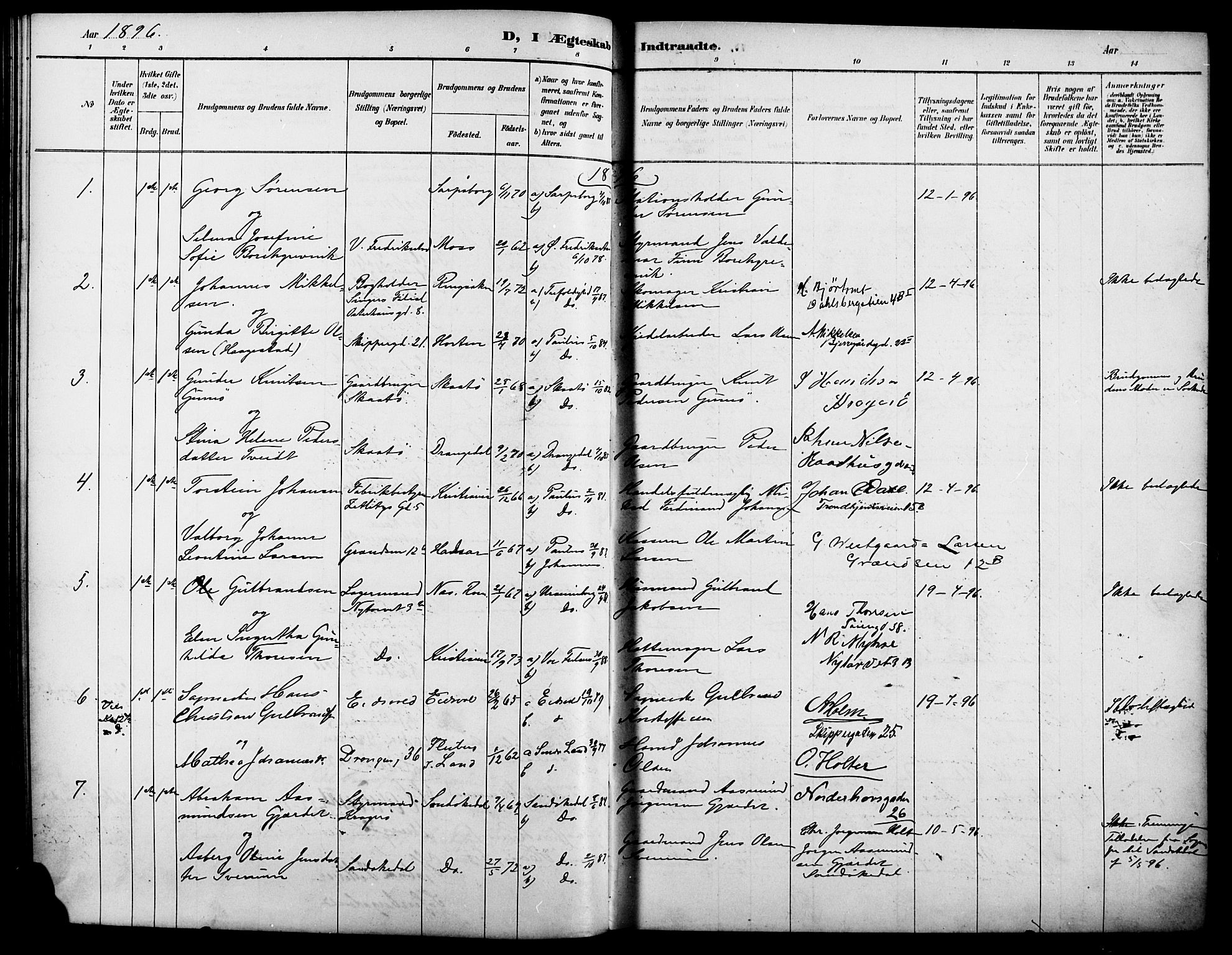 Oslo domkirke Kirkebøker, AV/SAO-A-10752/H/Ha/L0004: Banns register no. 4, 1889-1917