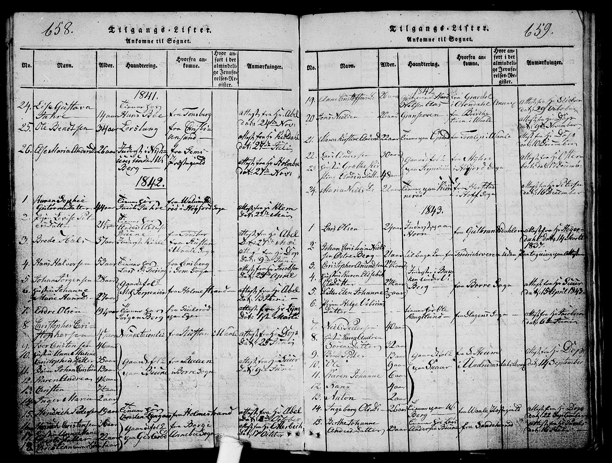 Ramnes kirkebøker, SAKO/A-314/G/Ga/L0001: Parish register (copy) no. I 1, 1813-1847, p. 658-659