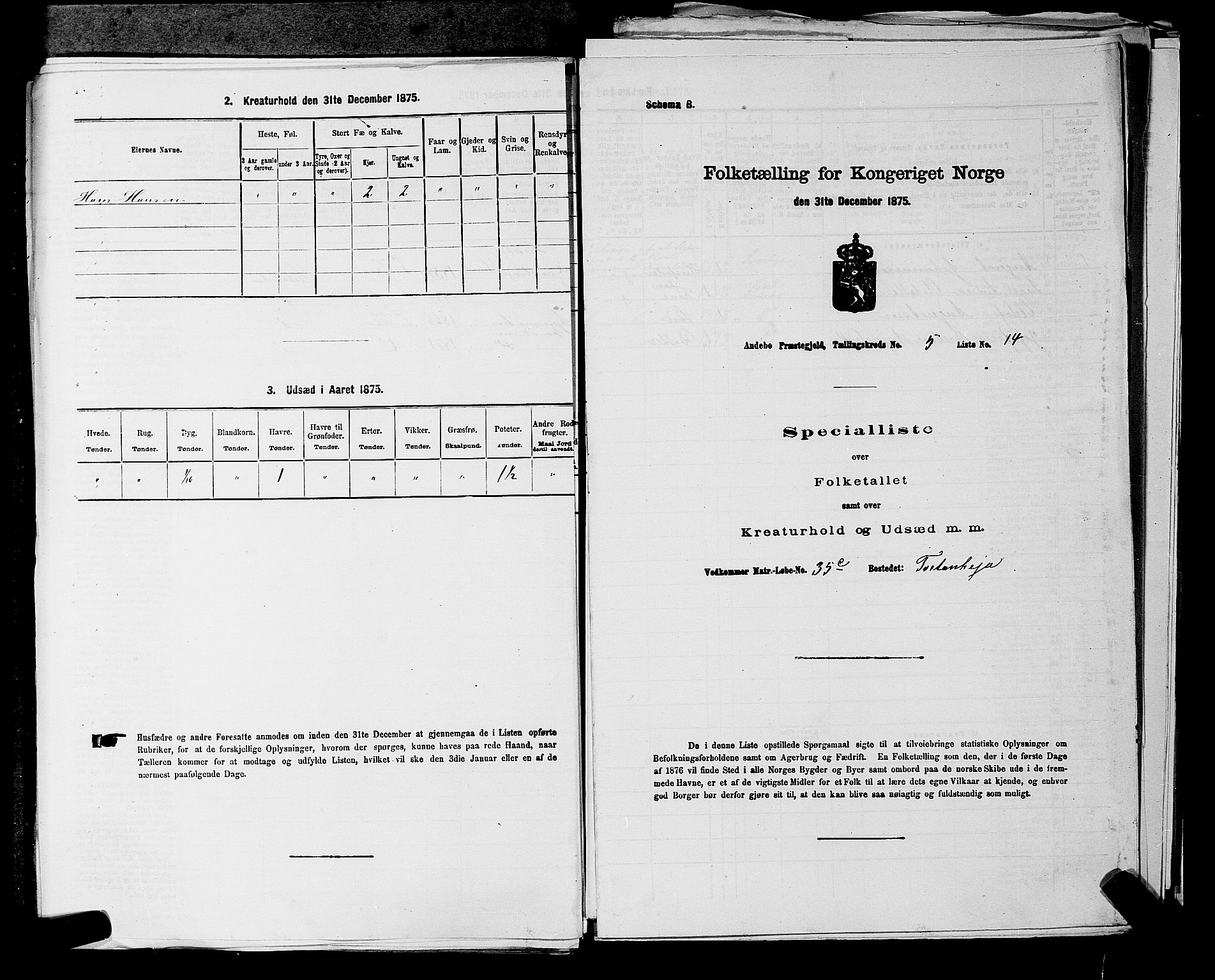 SAKO, 1875 census for 0719P Andebu, 1875, p. 543