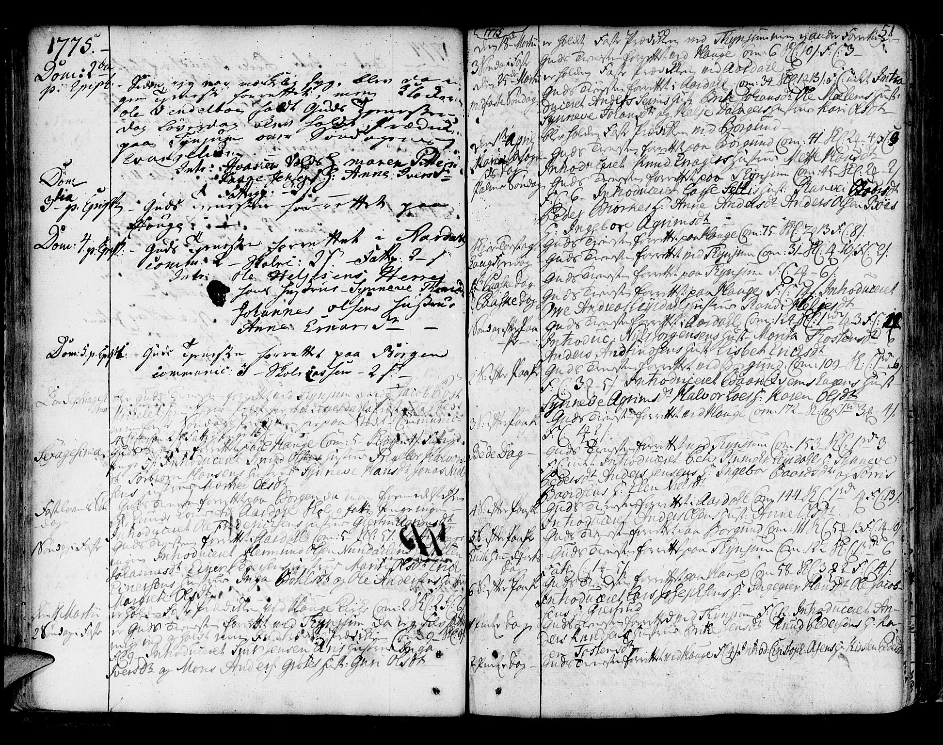 Lærdal sokneprestembete, SAB/A-81201: Parish register (official) no. A 2, 1752-1782, p. 51
