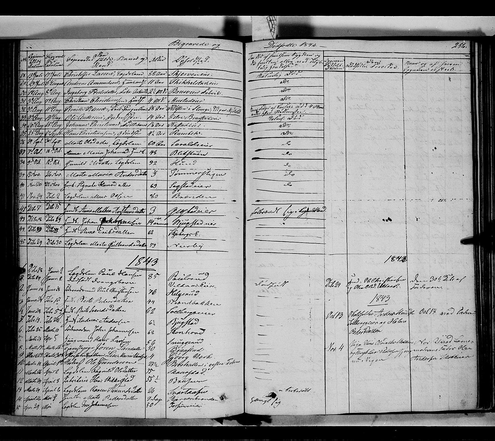 Vardal prestekontor, SAH/PREST-100/H/Ha/Haa/L0005: Parish register (official) no. 5, 1831-1853, p. 256